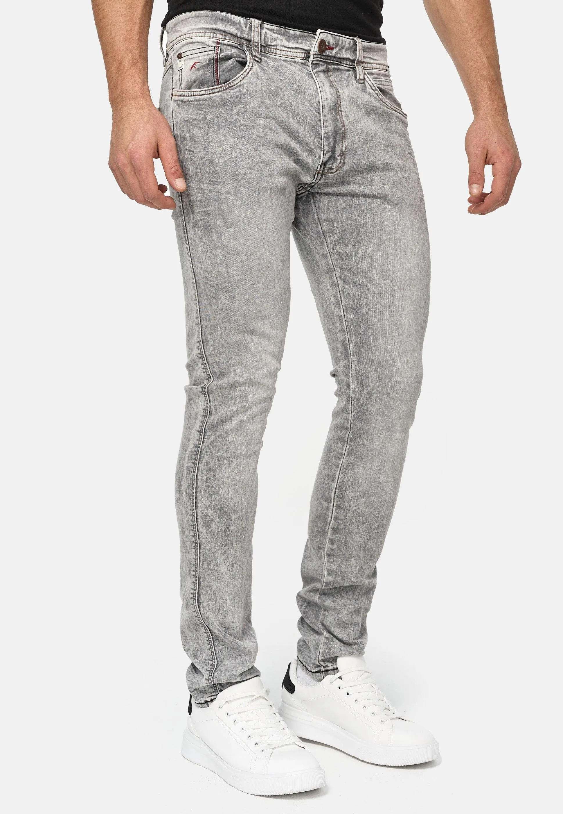 Indicode Herren Jake Super Stretch Jeanshose aus 90% Baumwolle mit 5 Taschen