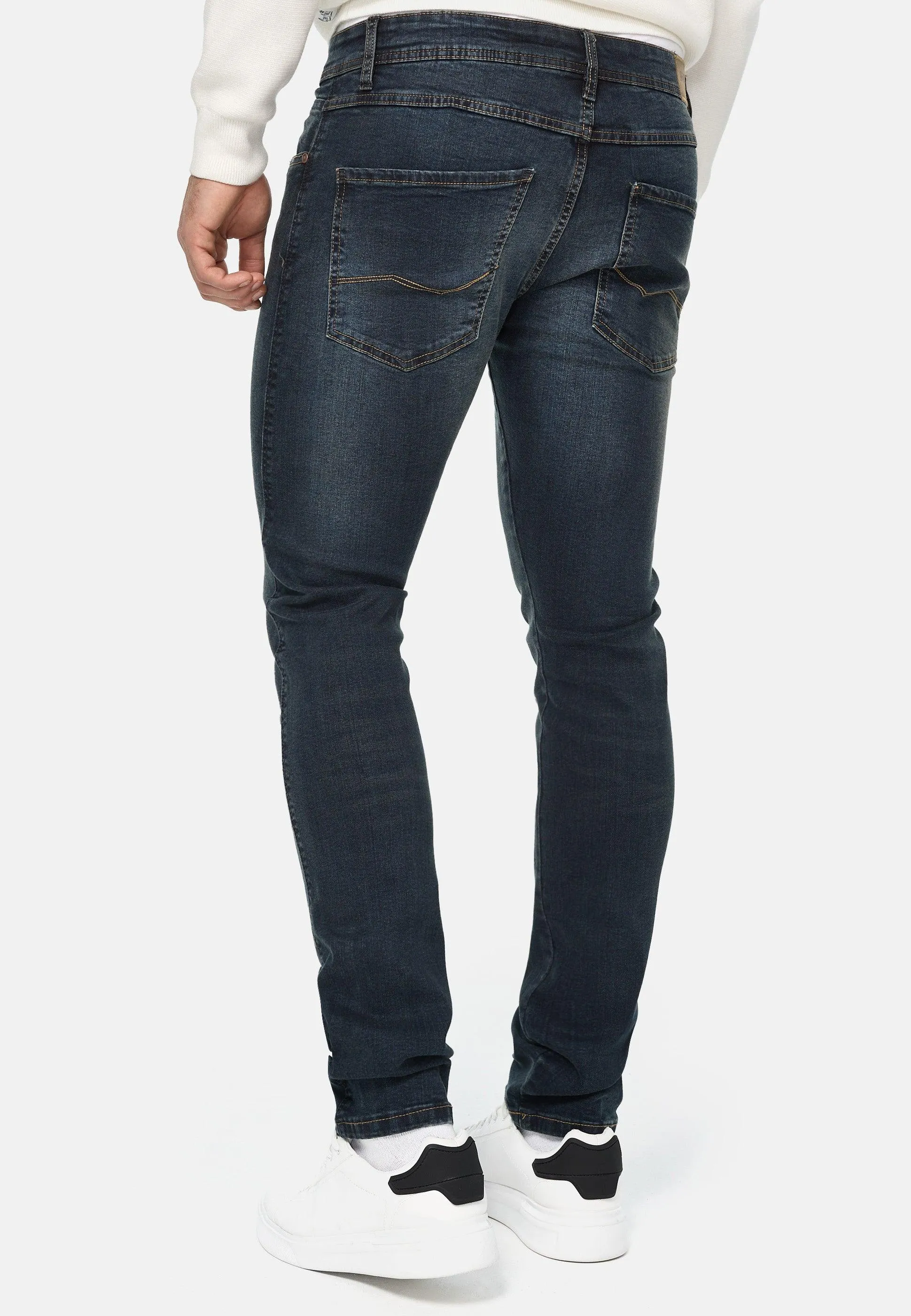 Indicode Herren Jake Super Stretch Jeanshose aus 90% Baumwolle mit 5 Taschen