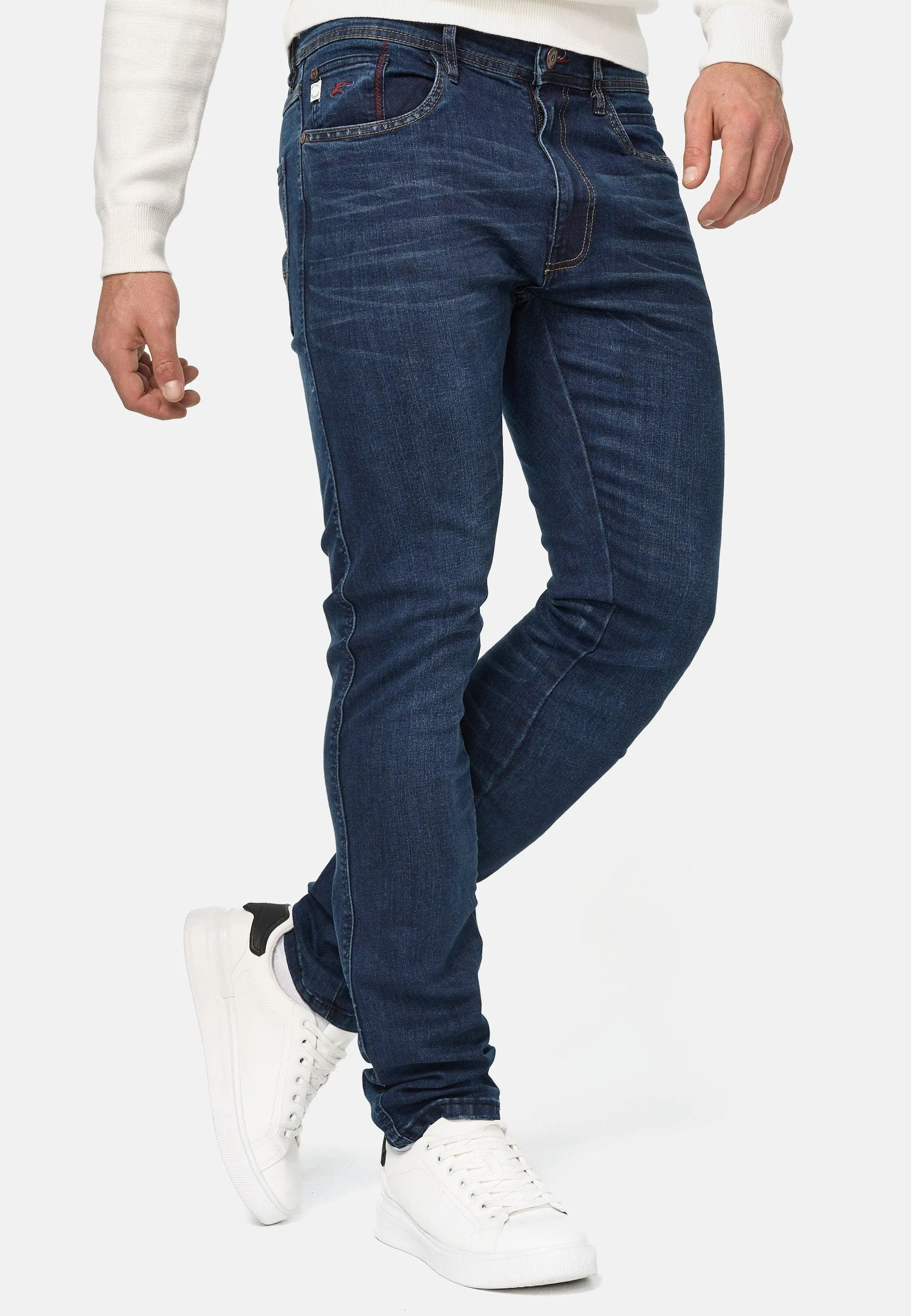Indicode Herren Jake Super Stretch Jeanshose aus 90% Baumwolle mit 5 Taschen