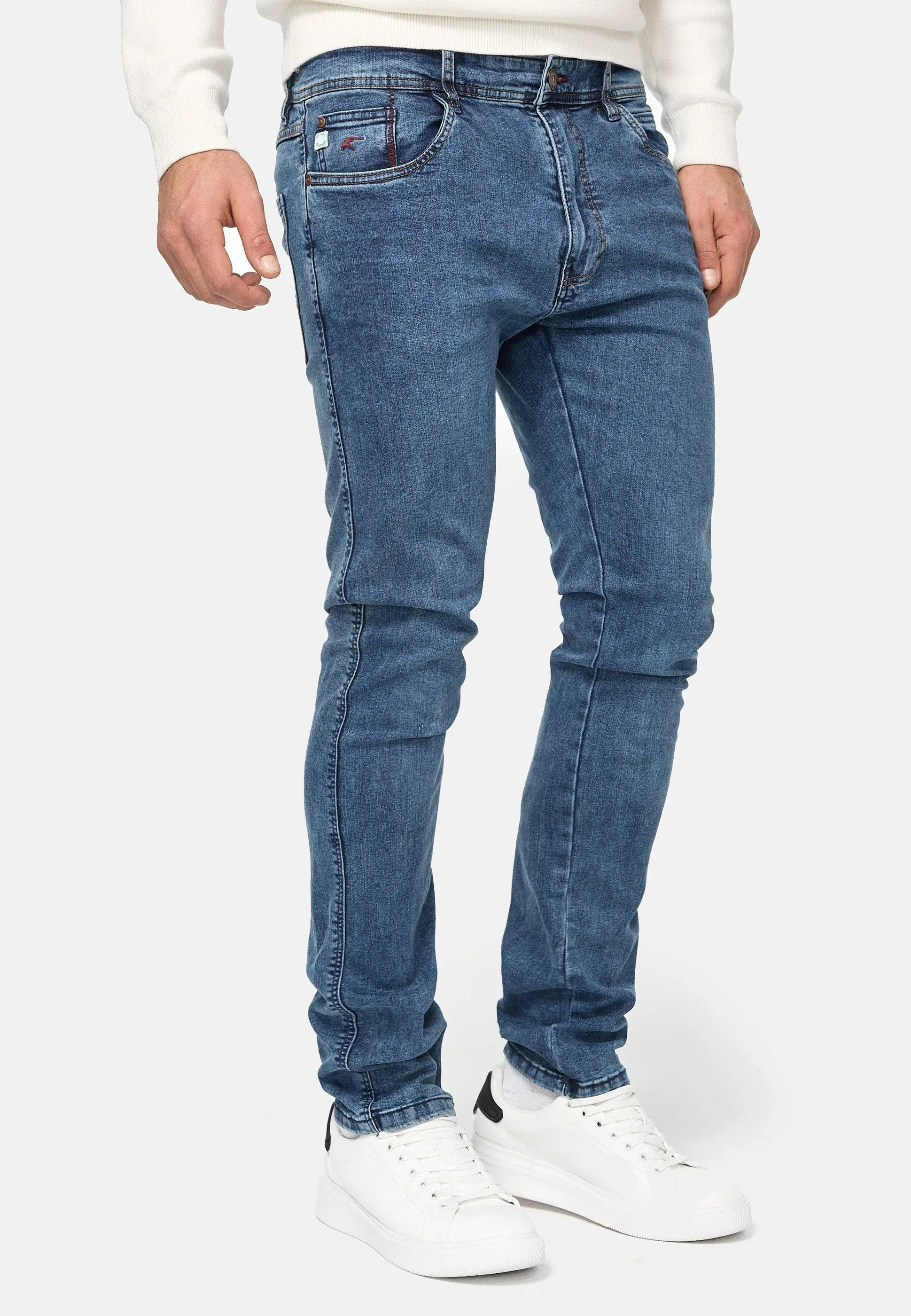 Indicode Herren Jake Super Stretch Jeanshose aus 90% Baumwolle mit 5 Taschen