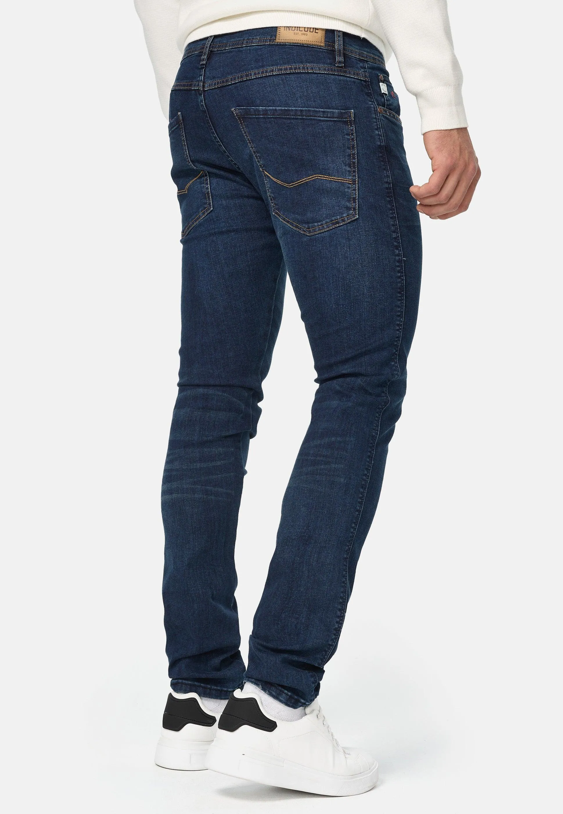 Indicode Herren Jake Super Stretch Jeanshose aus 90% Baumwolle mit 5 Taschen