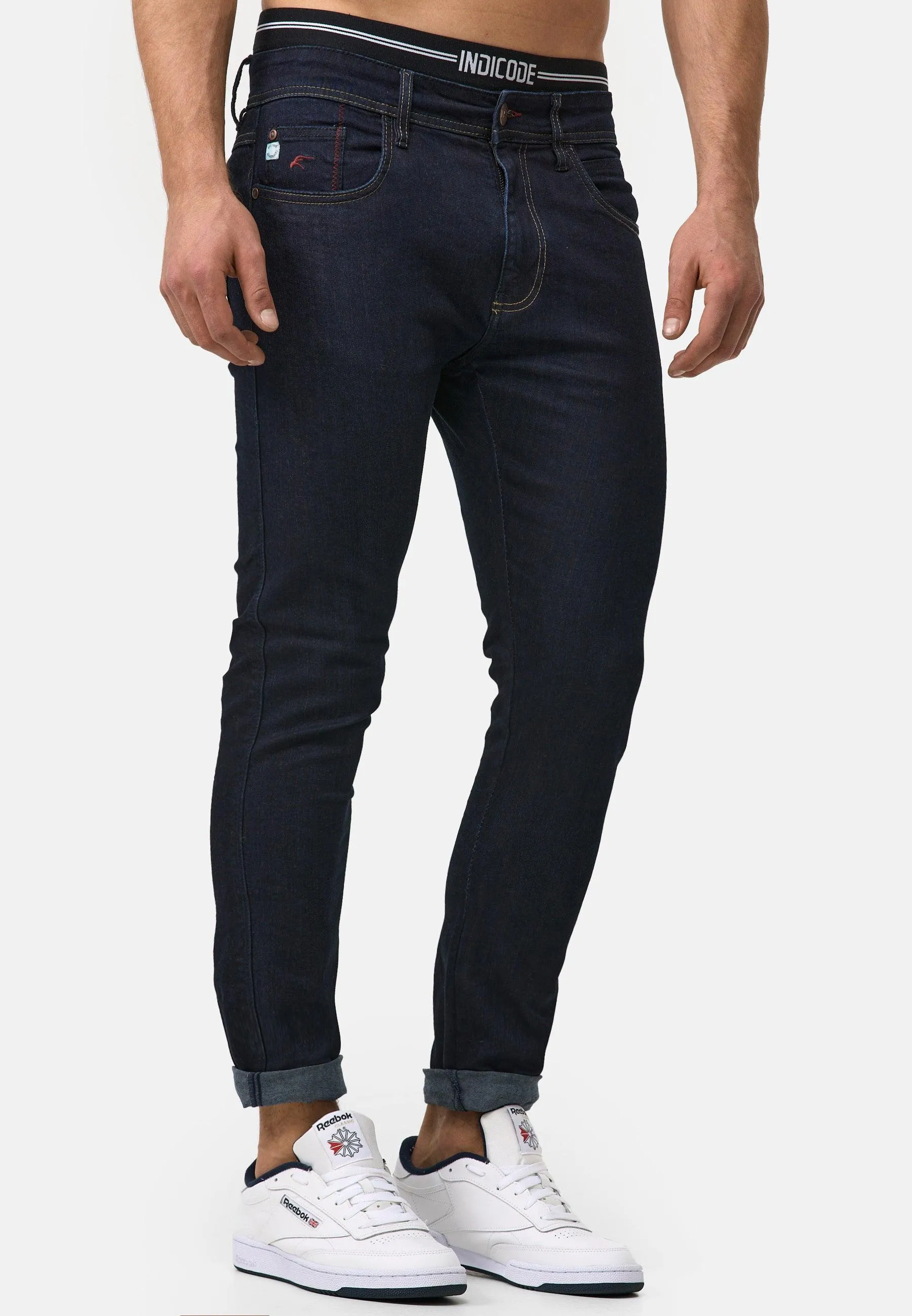 Indicode Herren Jake Super Stretch Jeanshose aus 90% Baumwolle mit 5 Taschen