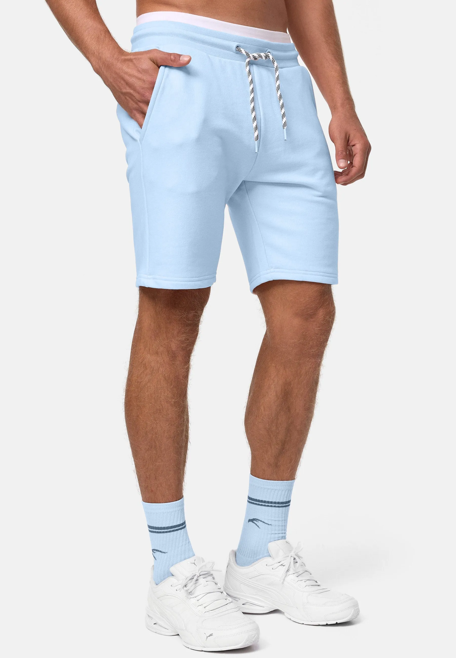 Indicode Herren Yates Sweatshorts mit Kordelzug und 3 Taschen