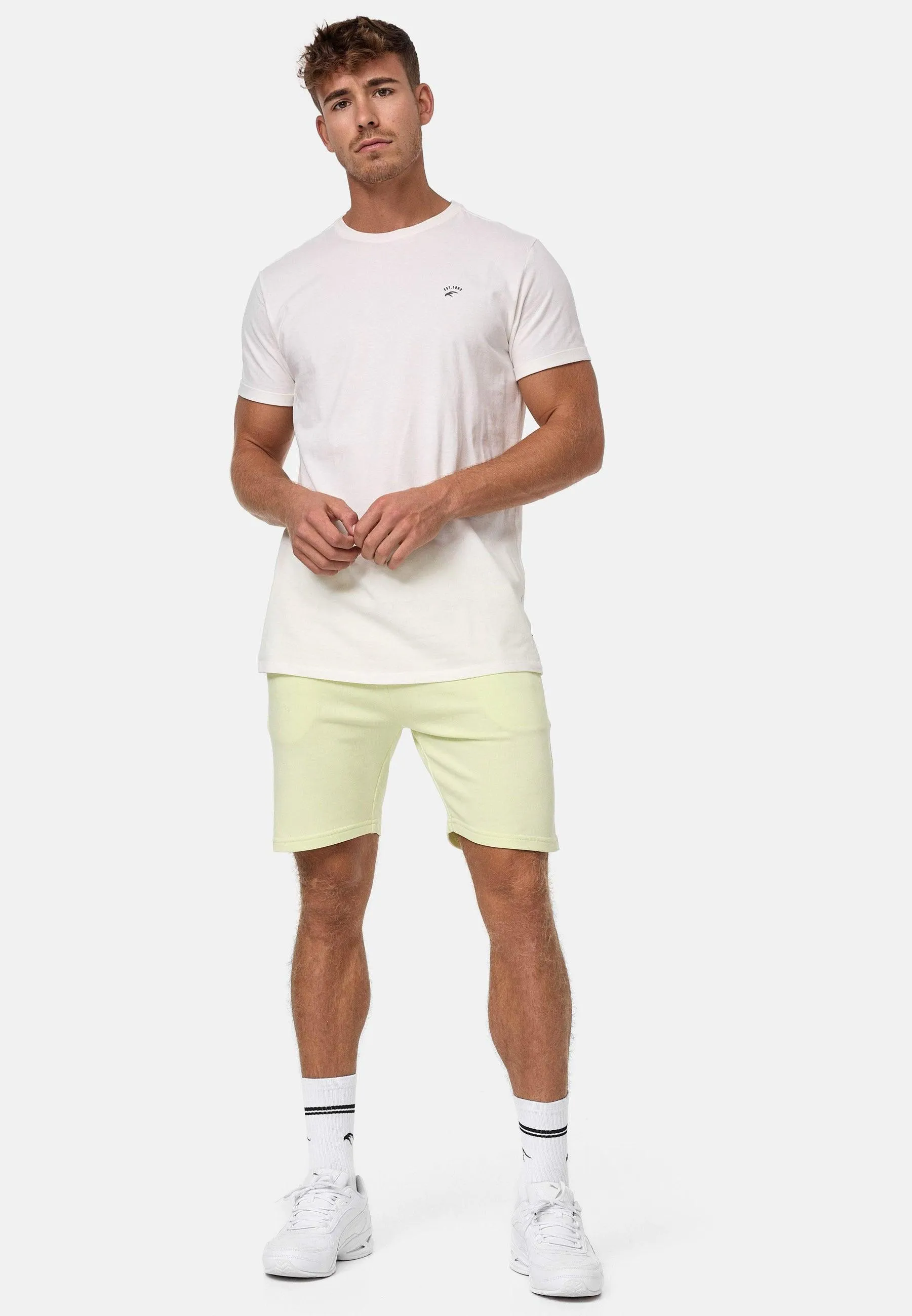 Indicode Herren Yates Sweatshorts mit Kordelzug und 3 Taschen