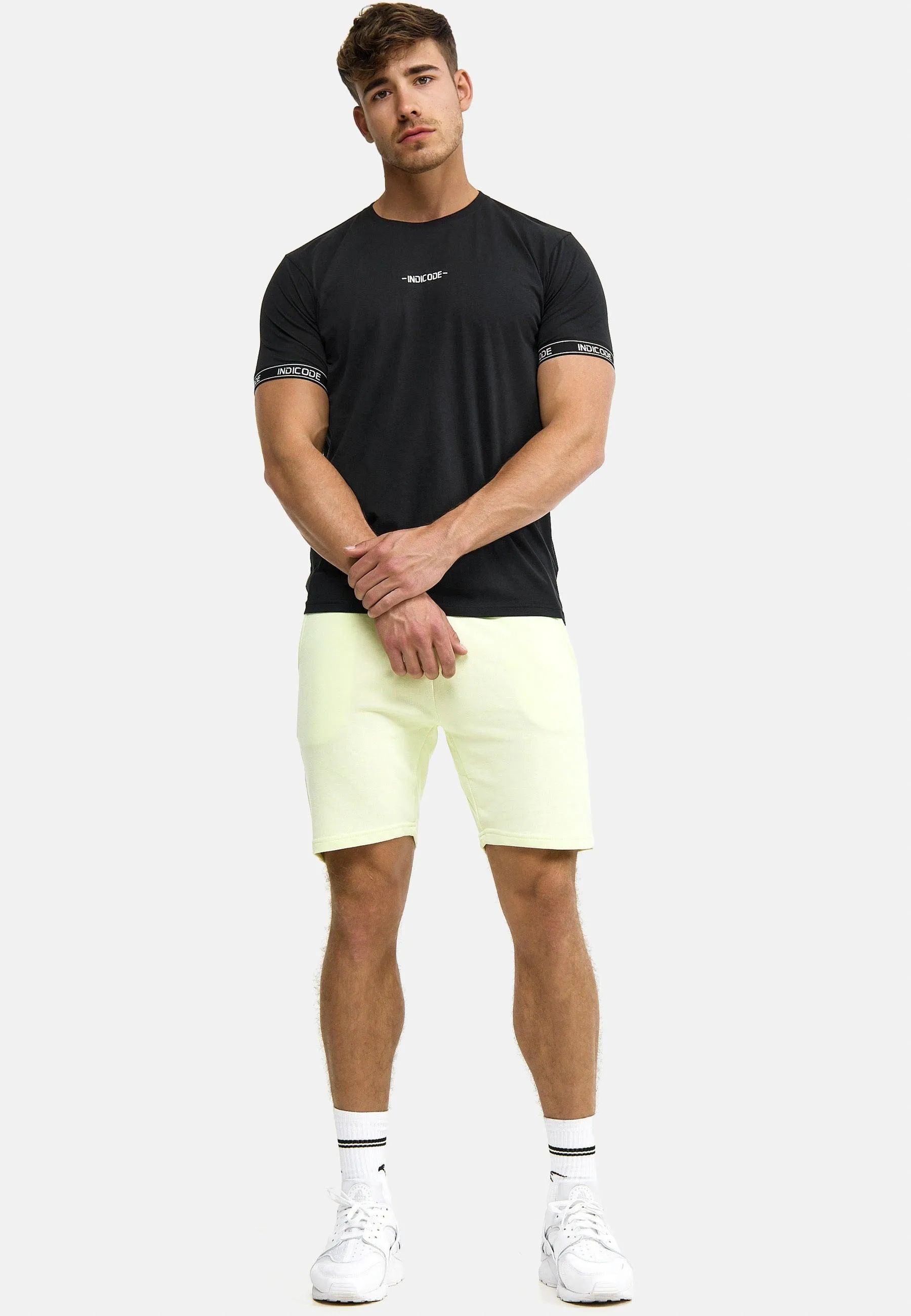 Indicode Herren Yates Sweatshorts mit Kordelzug und 3 Taschen