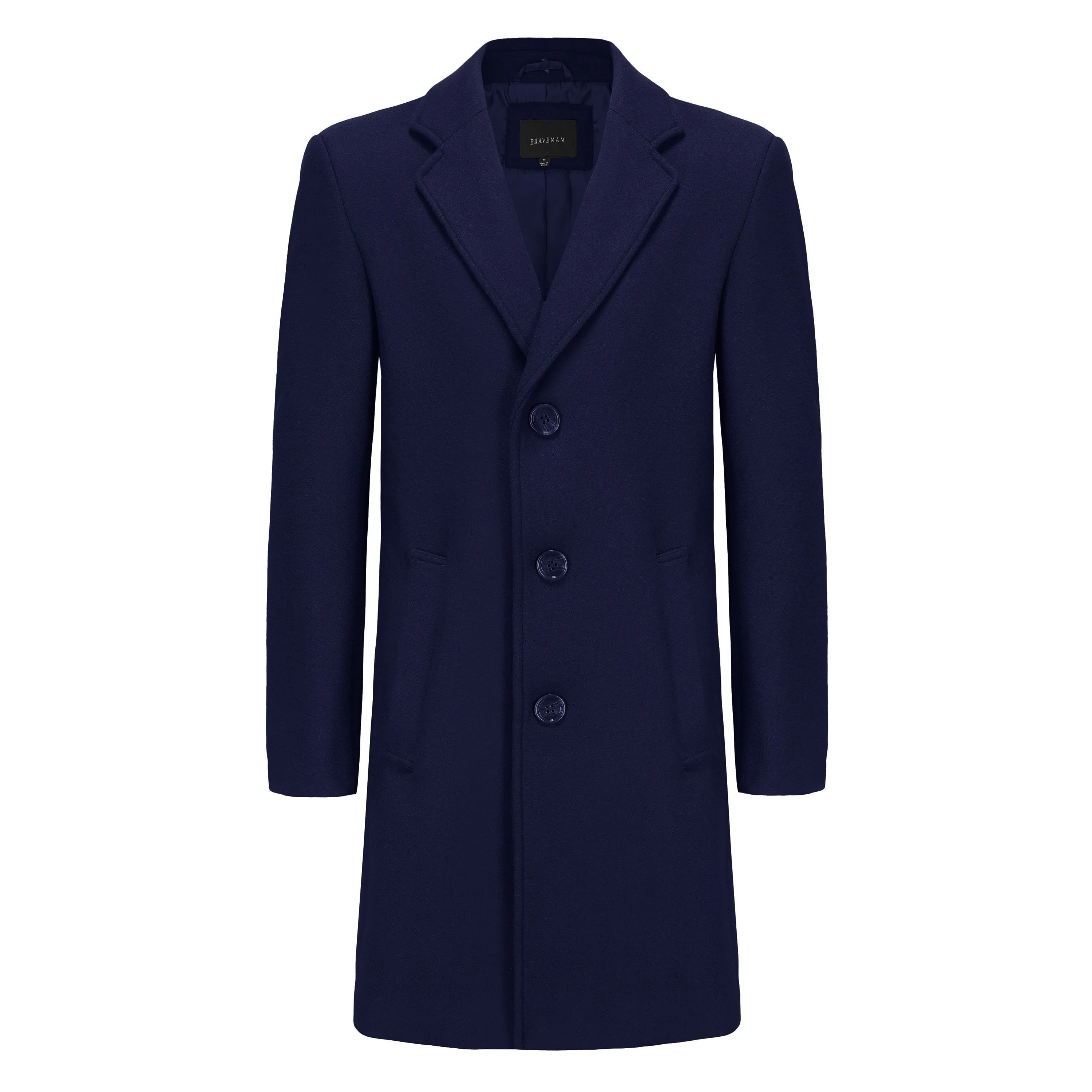 Men's Single  Breasted Wool Blend Coats