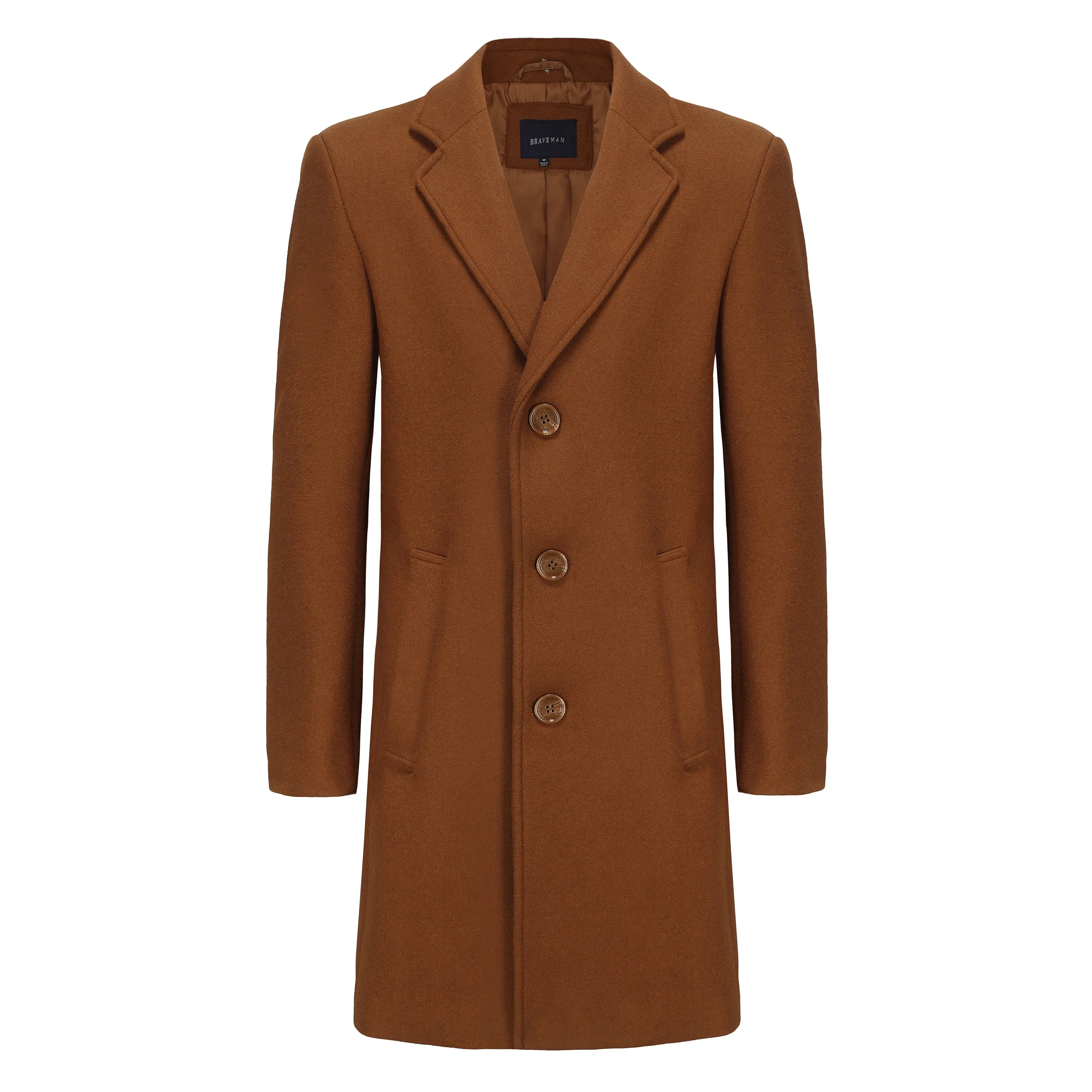Men's Single  Breasted Wool Blend Coats