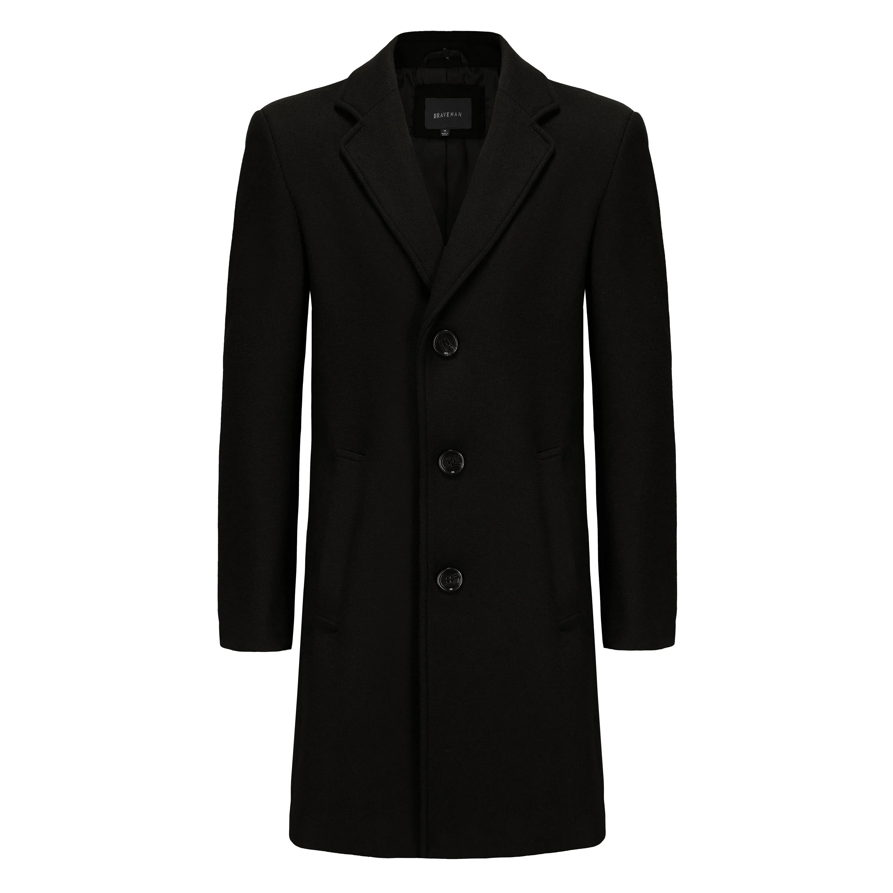 Men's Single  Breasted Wool Blend Coats
