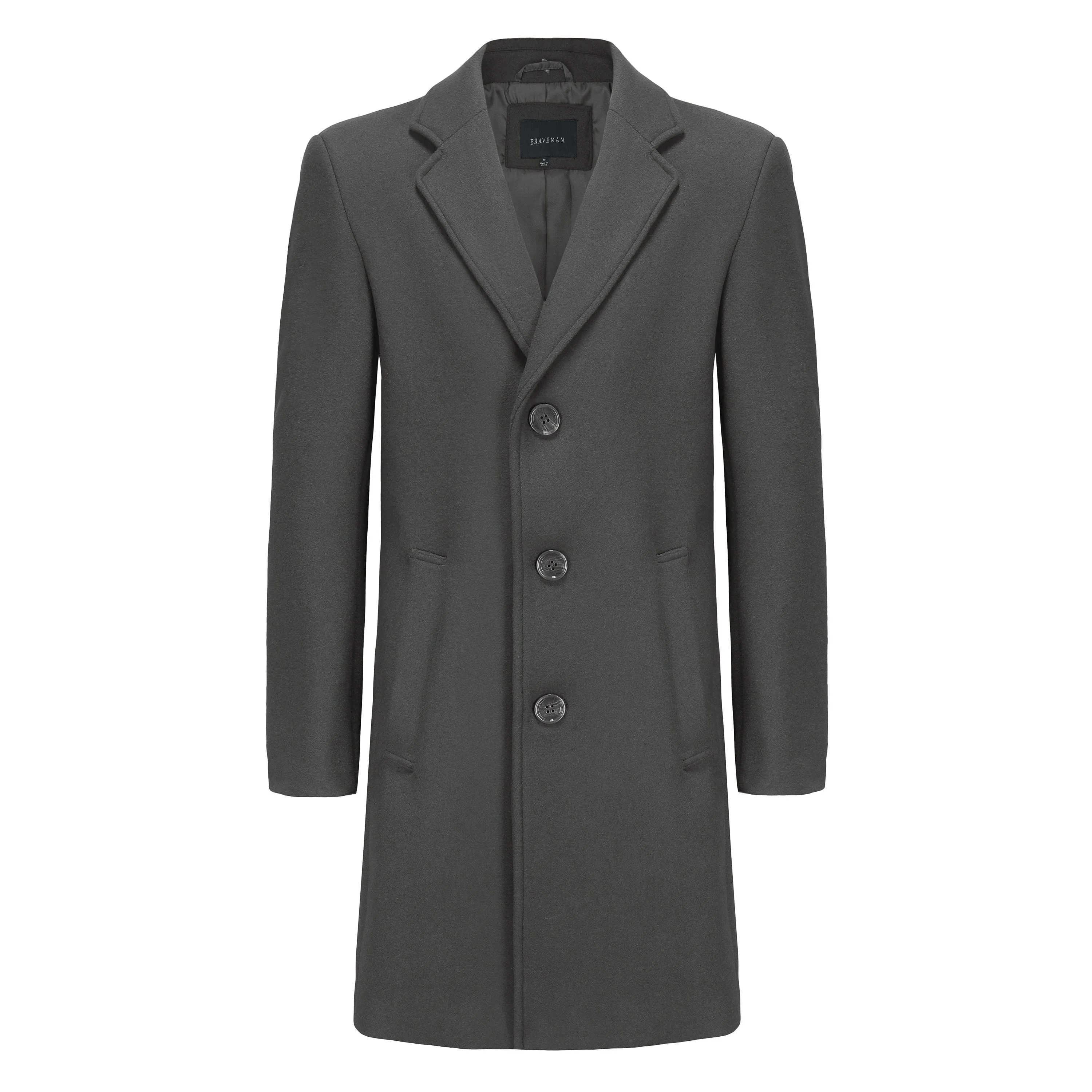 Men's Single  Breasted Wool Blend Coats