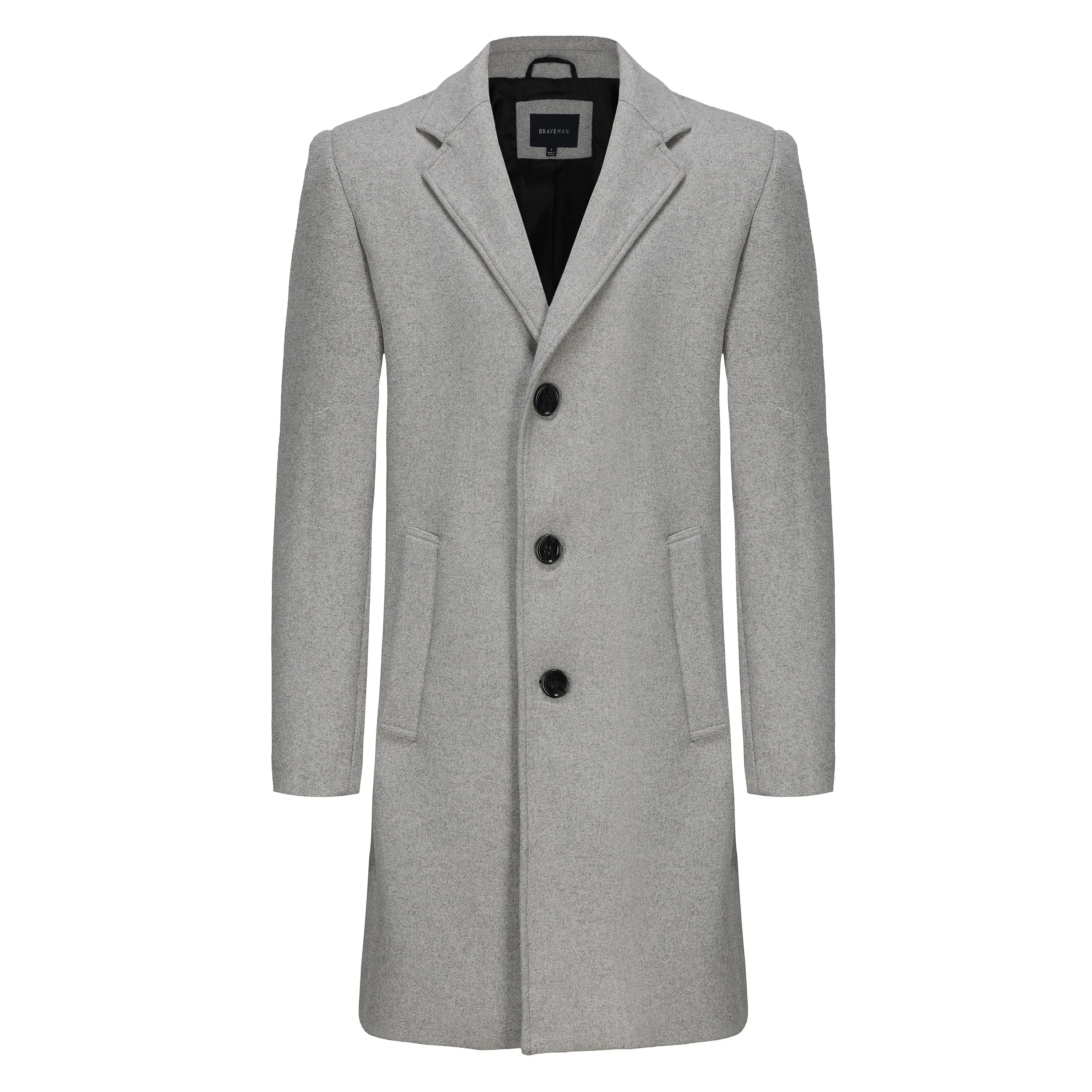 Men's Single  Breasted Wool Blend Coats