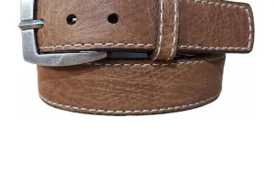 Men's Vintage Bison Leather Durango Usa Belt In Cognac