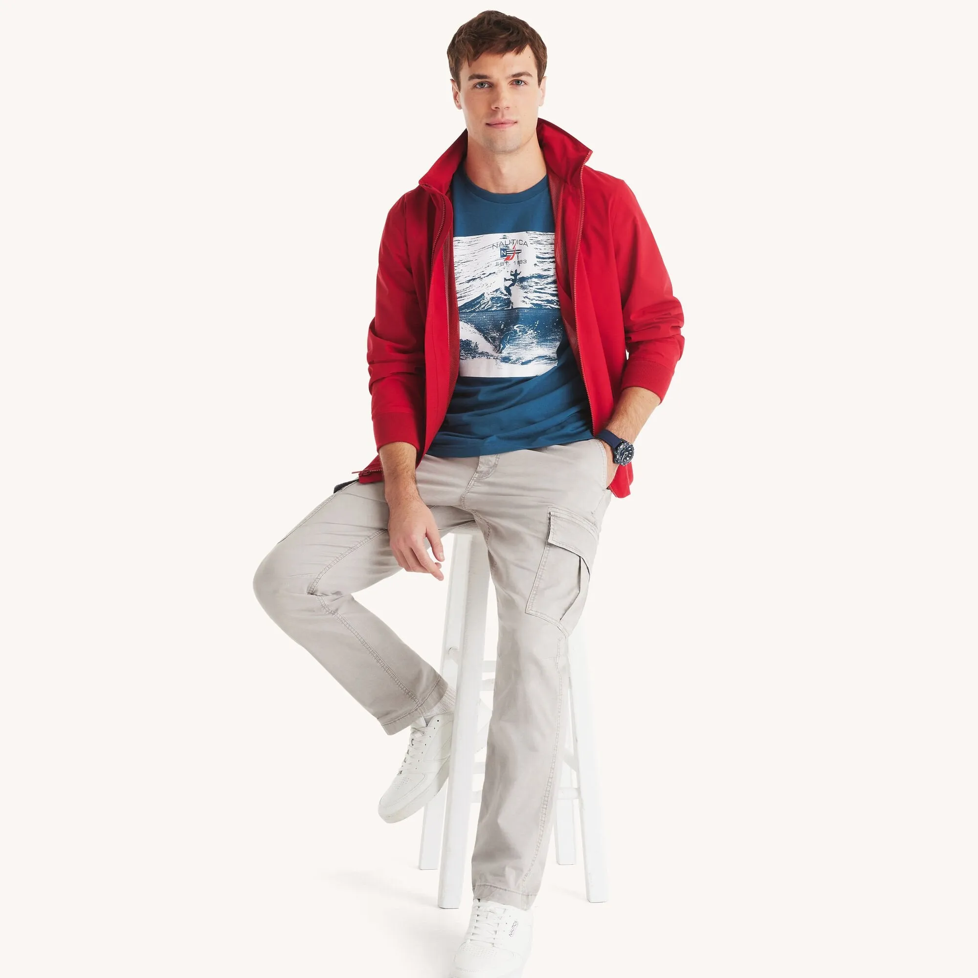 Nautica Mens Surfing Graphic T-Shirt