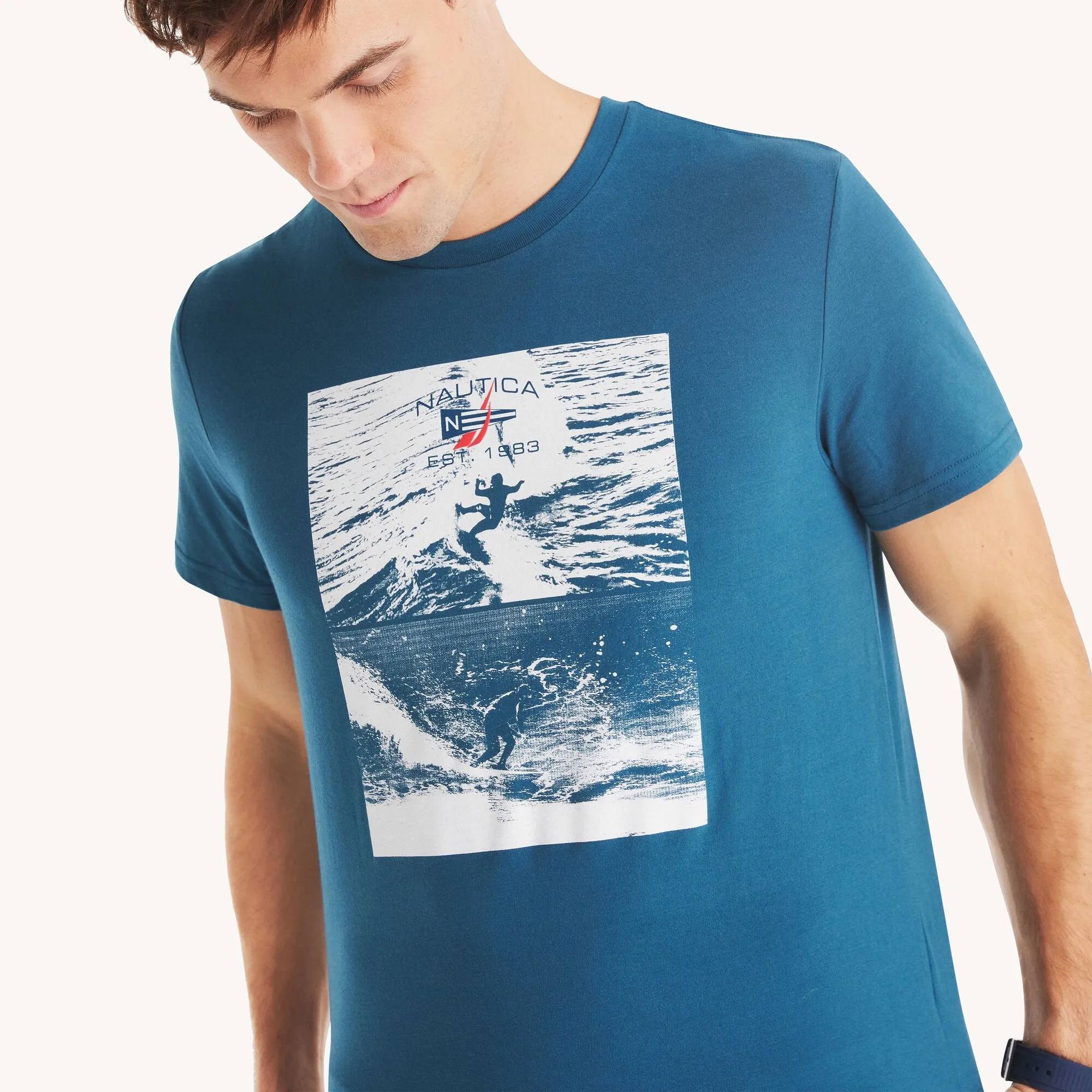 Nautica Mens Surfing Graphic T-Shirt