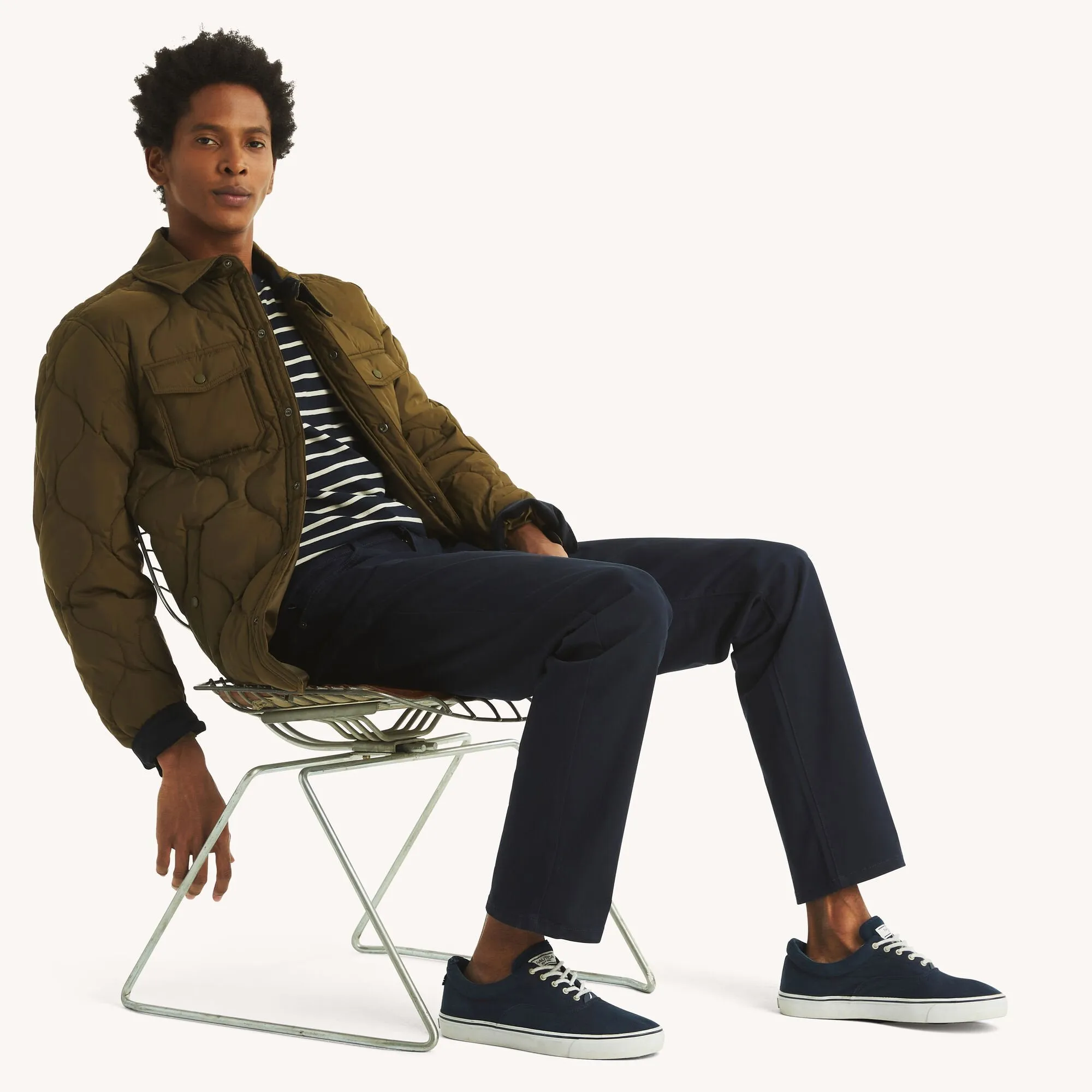 Nautica Mens Tempasphere Quilted Shirt Jacket