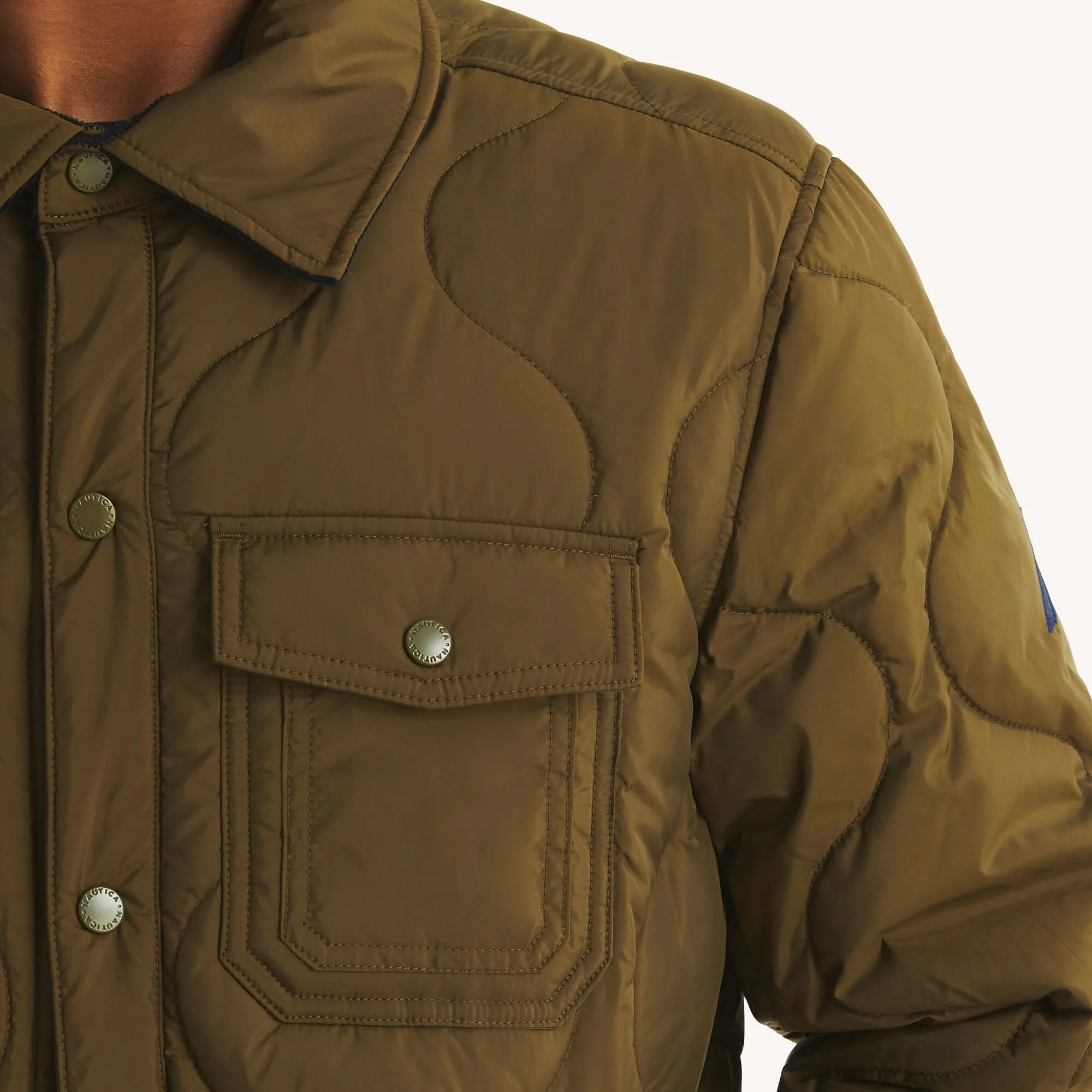 Nautica Mens Tempasphere Quilted Shirt Jacket