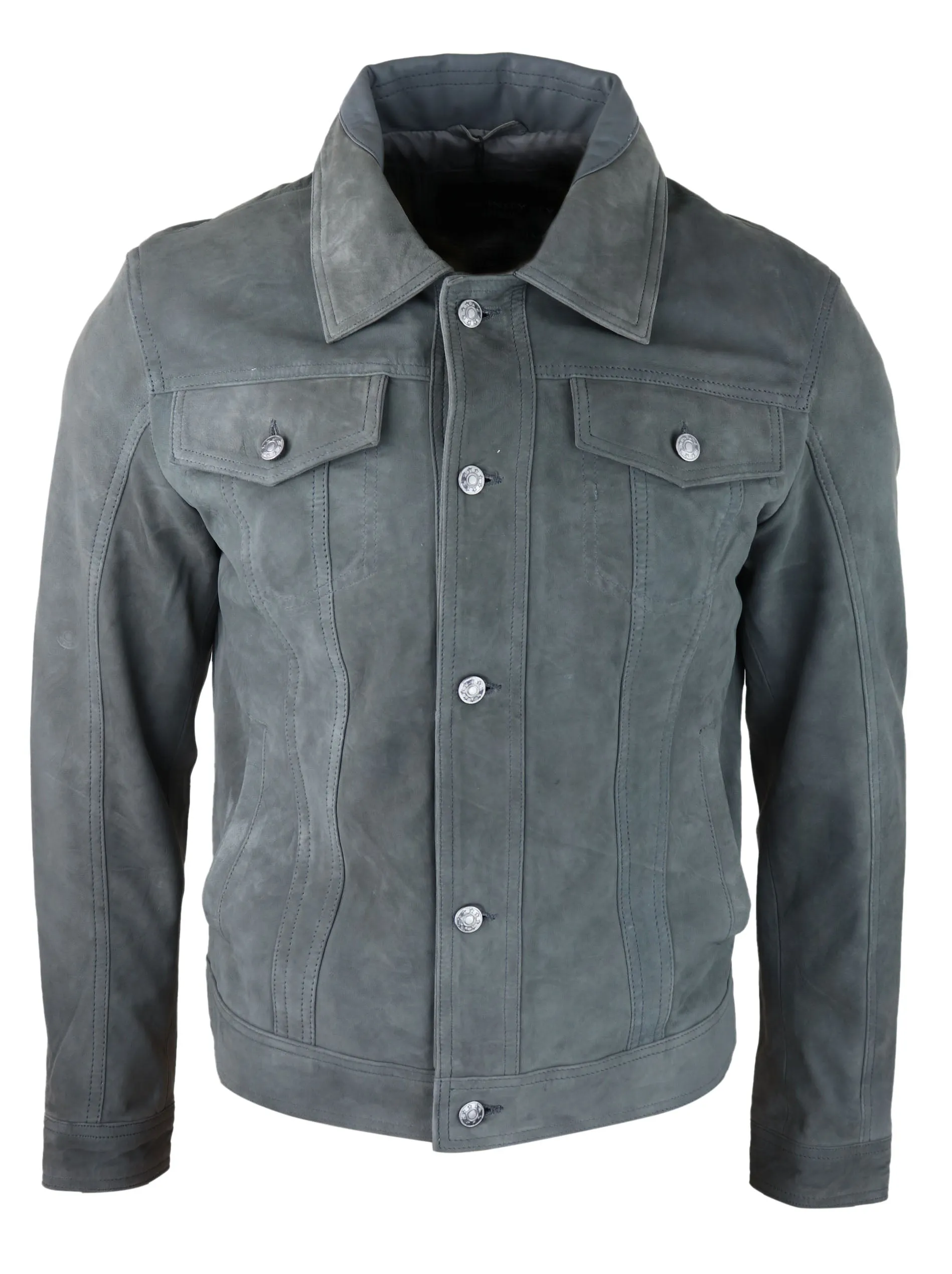 Navy Suede Jacket Leather Biker Vintage
