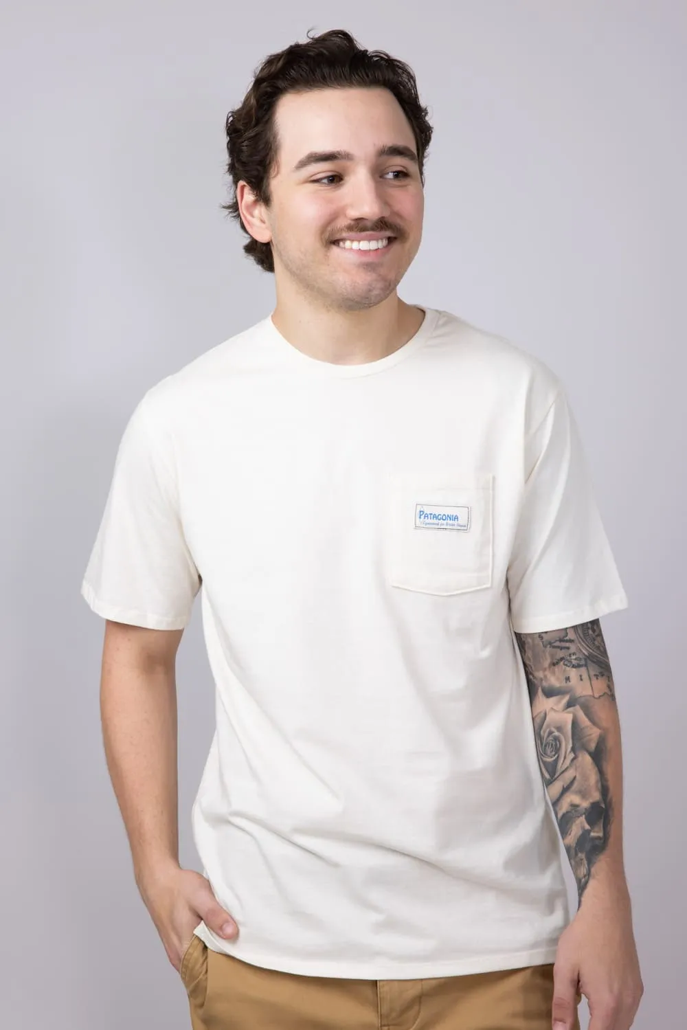 Patagonia Men’s Water People Pocket Graphic T-Shirt in Natural | 37734-WPNL