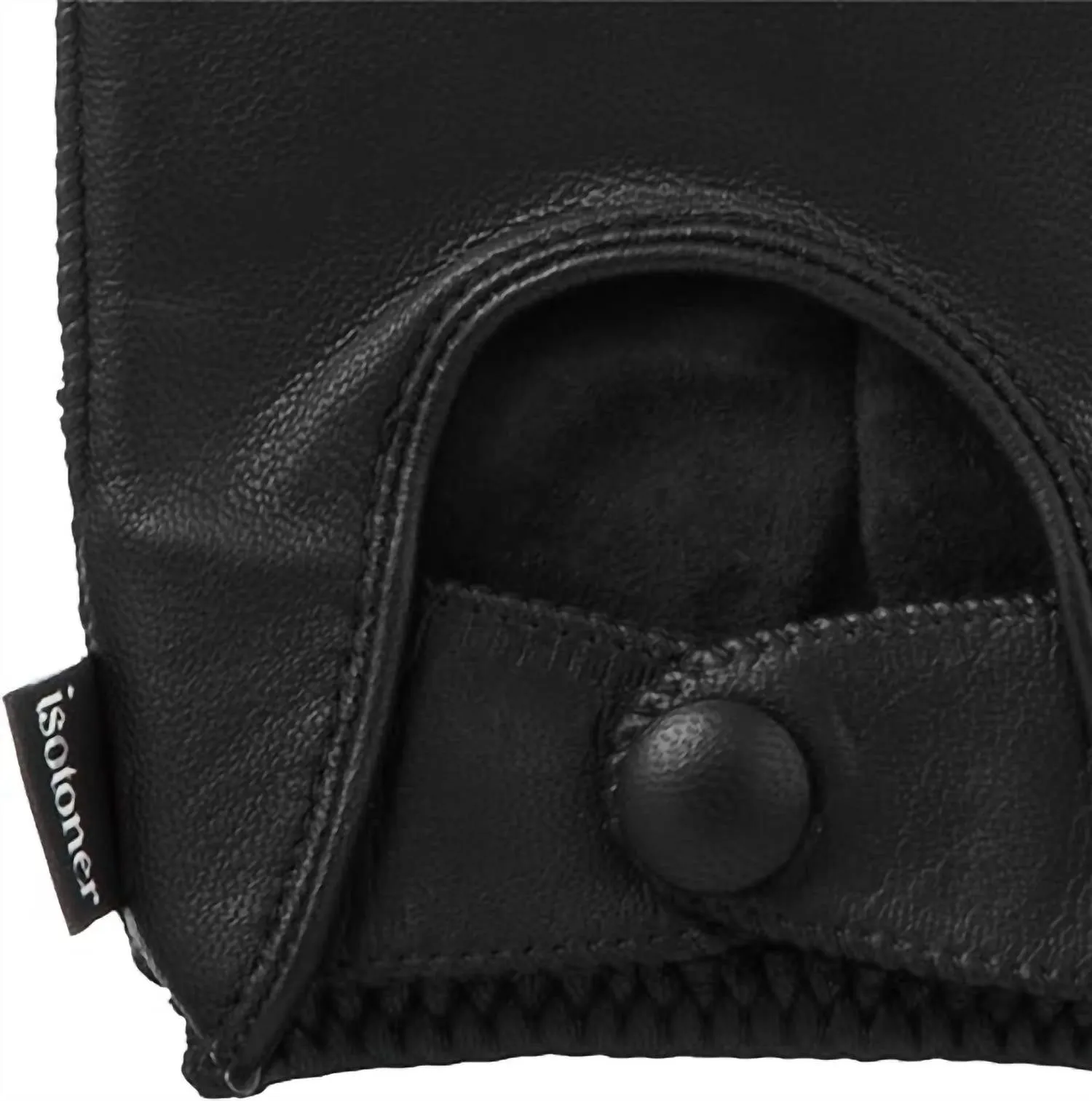 Signature Men's Smooth Leather Driving Gloves In Black