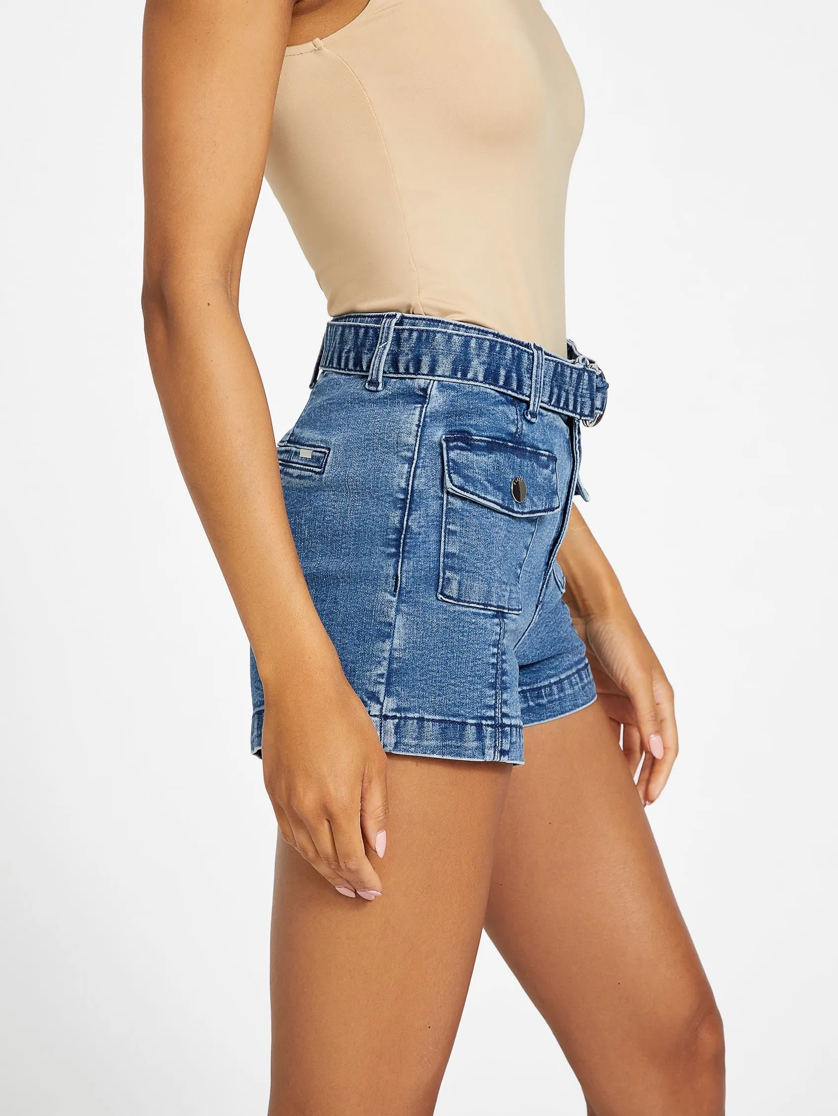 Sloane High-Rise Belted Shorts