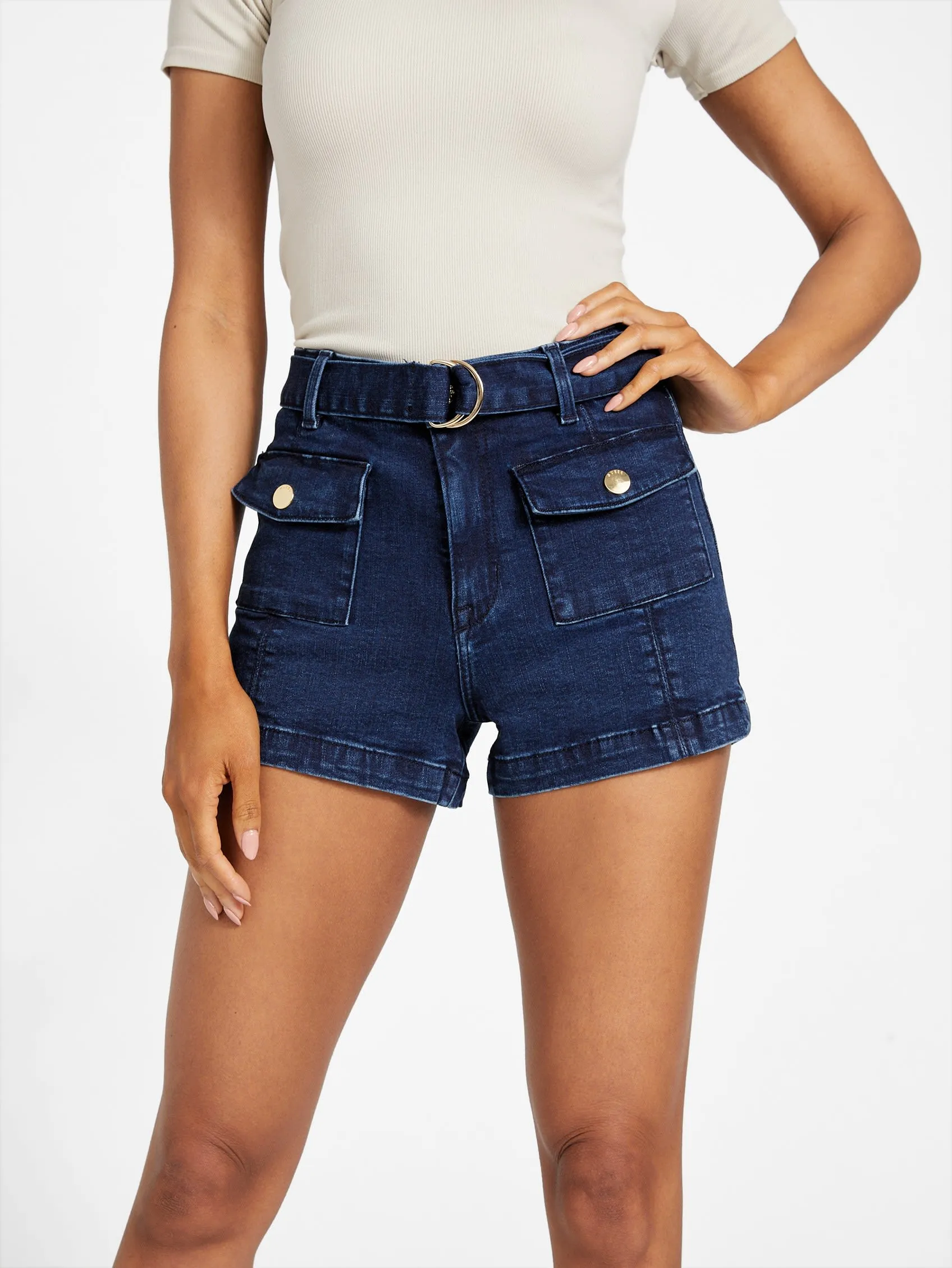Sloane High-Rise Belted Shorts