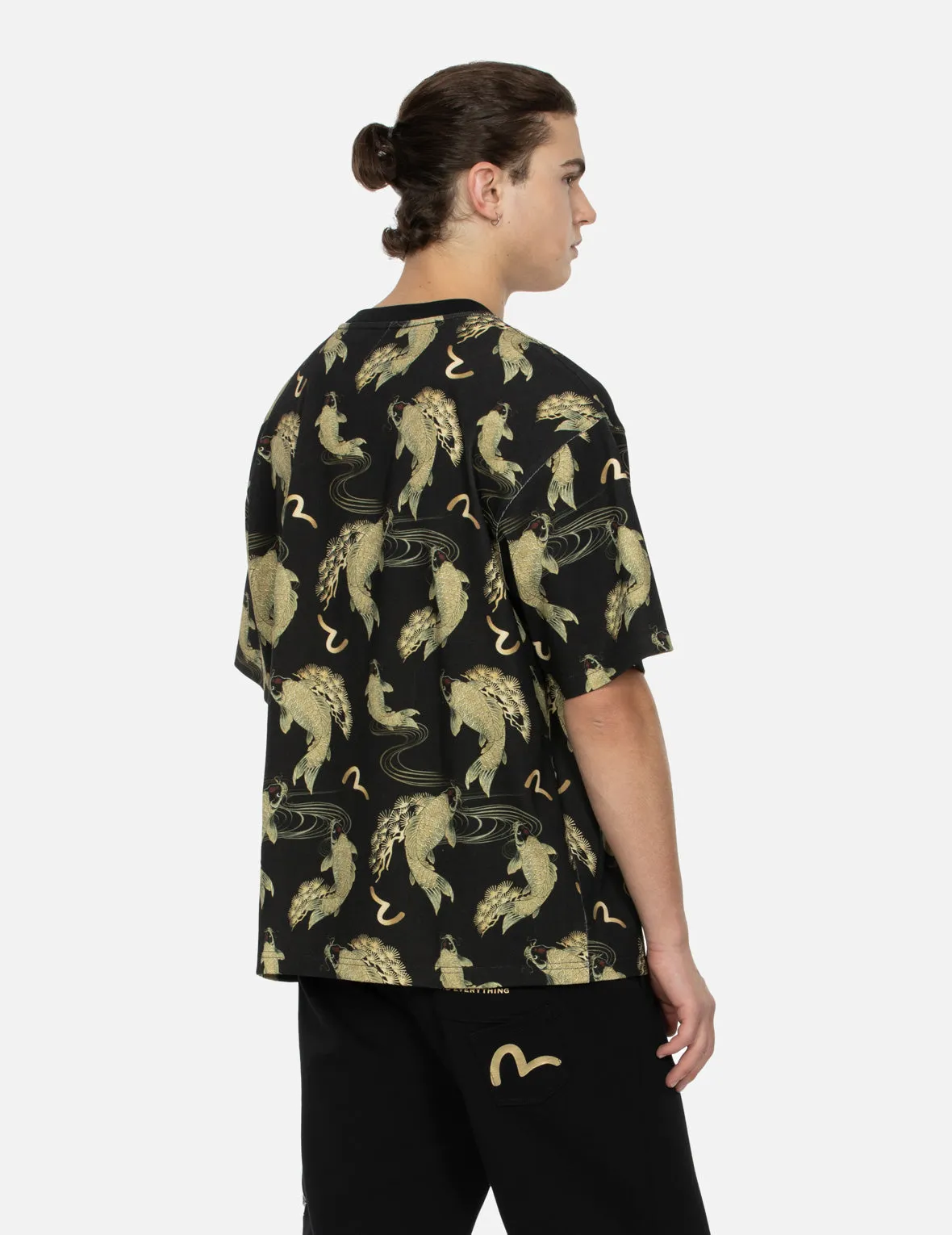 SPRING/ SUMMER COLLECTION 2025 Allover Carp and Seagull Print Relax Fit T-shirt