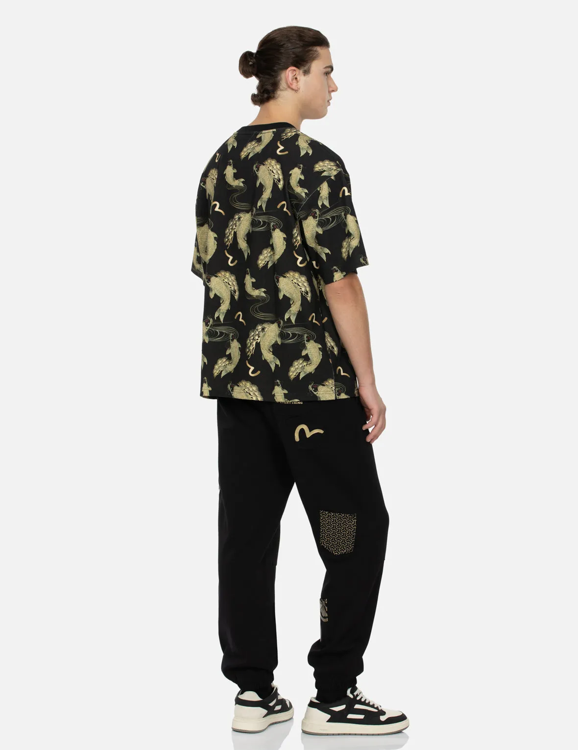 SPRING/ SUMMER COLLECTION 2025 Allover Carp and Seagull Print Relax Fit T-shirt