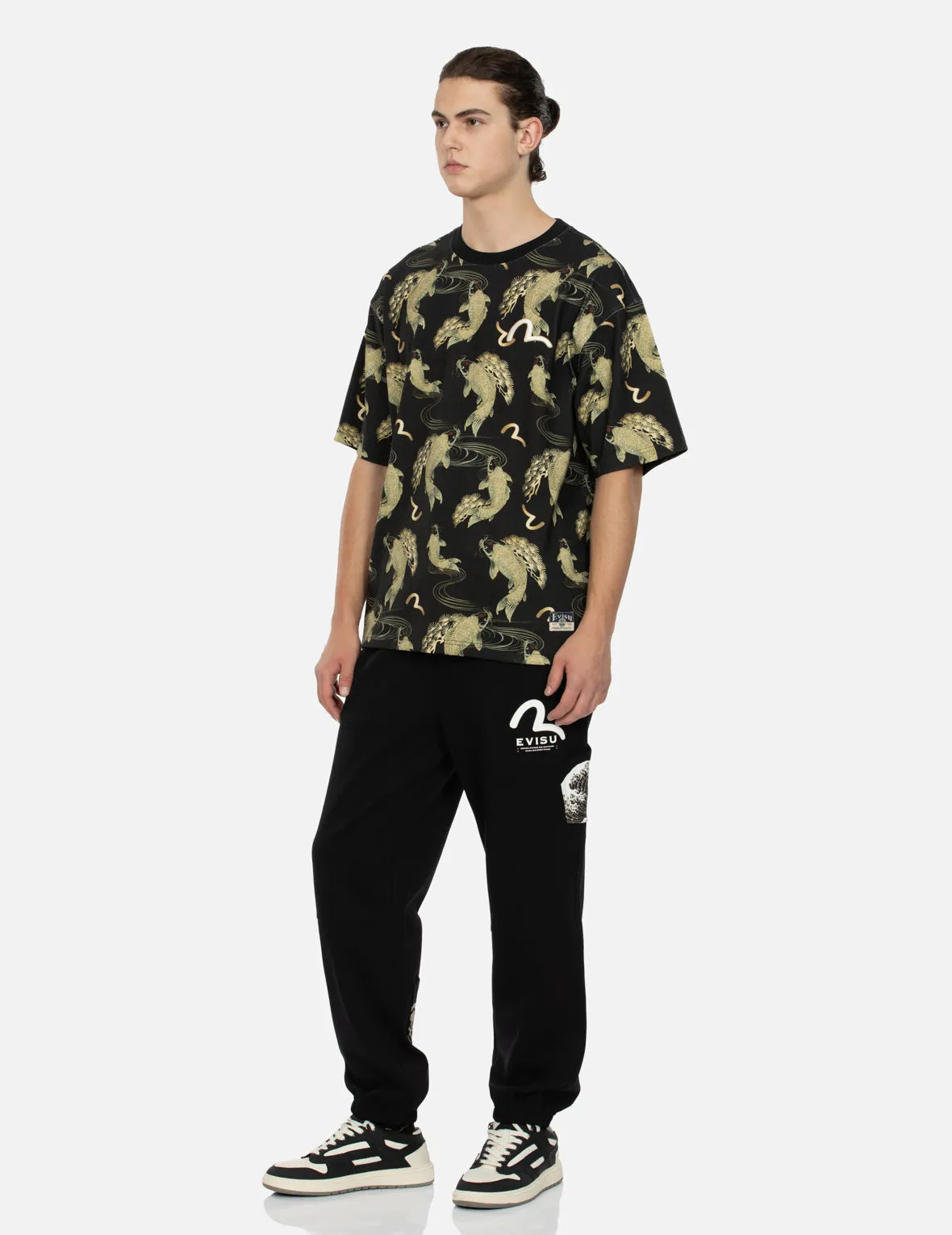 SPRING/ SUMMER COLLECTION 2025 Allover Carp and Seagull Print Relax Fit T-shirt