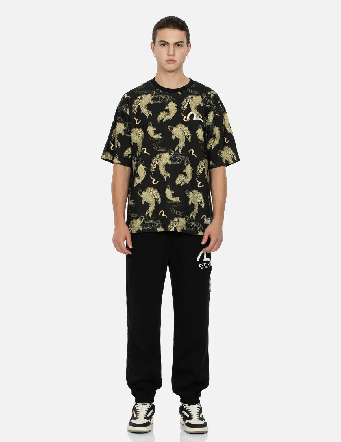 SPRING/ SUMMER COLLECTION 2025 Allover Carp and Seagull Print Relax Fit T-shirt