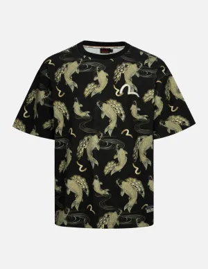 SPRING/ SUMMER COLLECTION 2025 Allover Carp and Seagull Print Relax Fit T-shirt