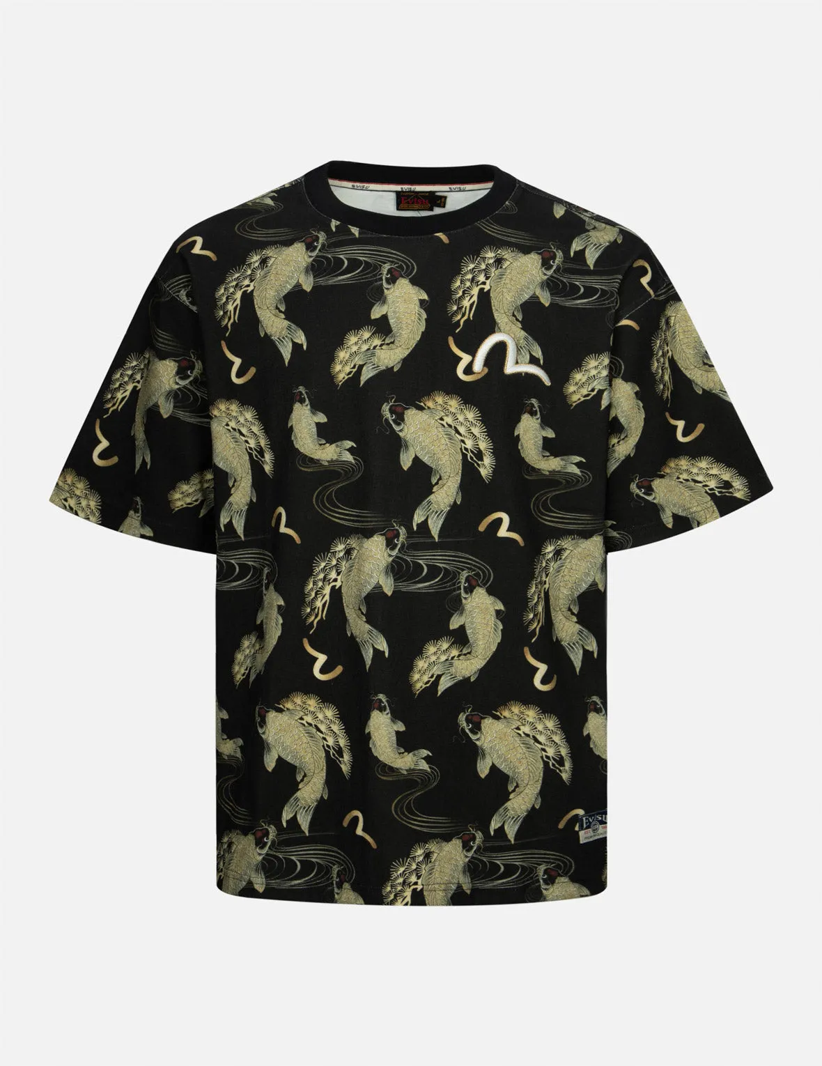 SPRING/ SUMMER COLLECTION 2025 Allover Carp and Seagull Print Relax Fit T-shirt