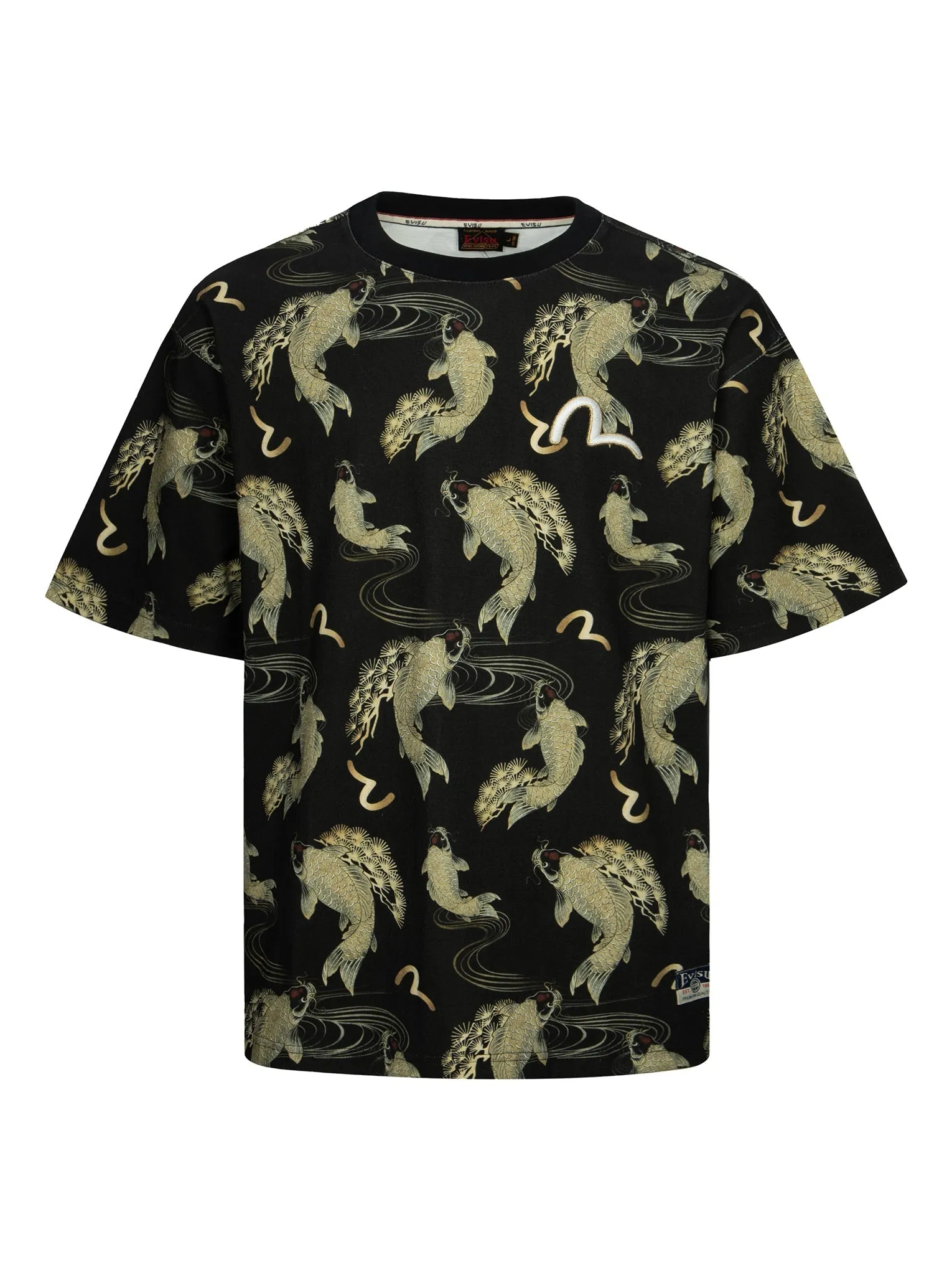 SPRING/ SUMMER COLLECTION 2025 Allover Carp and Seagull Print Relax Fit T-shirt