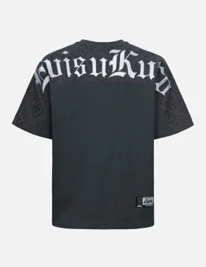 SPRING/ SUMMER COLLECTION 2025 Allover EVISUKURO Print and Embroidery Loose Fit T-Shirt