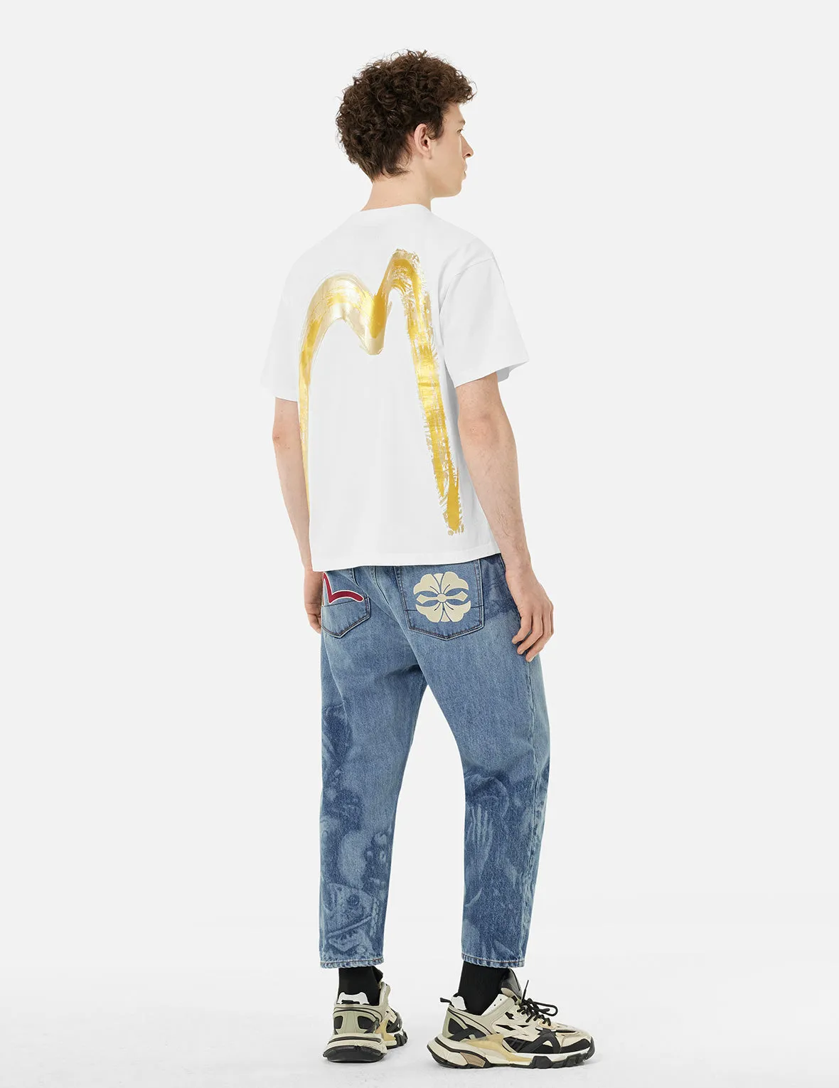 SPRING/ SUMMER COLLECTION 2025 Artistic Brush Daicock Print Relax Fit T-Shirt