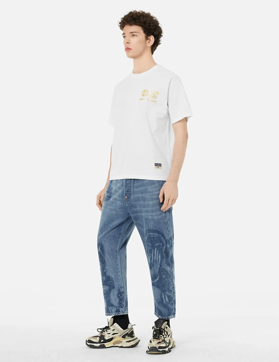 SPRING/ SUMMER COLLECTION 2025 Artistic Brush Daicock Print Relax Fit T-Shirt