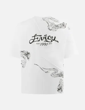 SPRING/ SUMMER COLLECTION 2025 Auspicious Cloud and Logo Print Loose Fit T-Shirt
