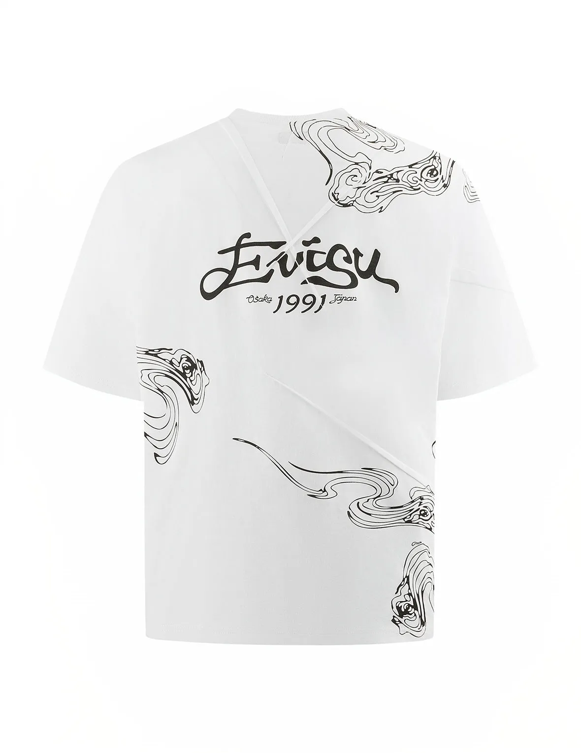 SPRING/ SUMMER COLLECTION 2025 Auspicious Cloud and Logo Print Loose Fit T-Shirt