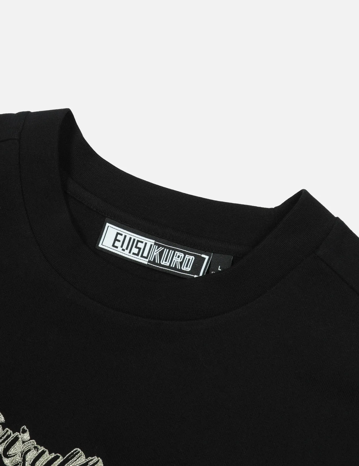 SPRING/ SUMMER COLLECTION 2025 Calligraphy Shadow Logo Embroidery and Seagull Print Loose Fit T-shirt