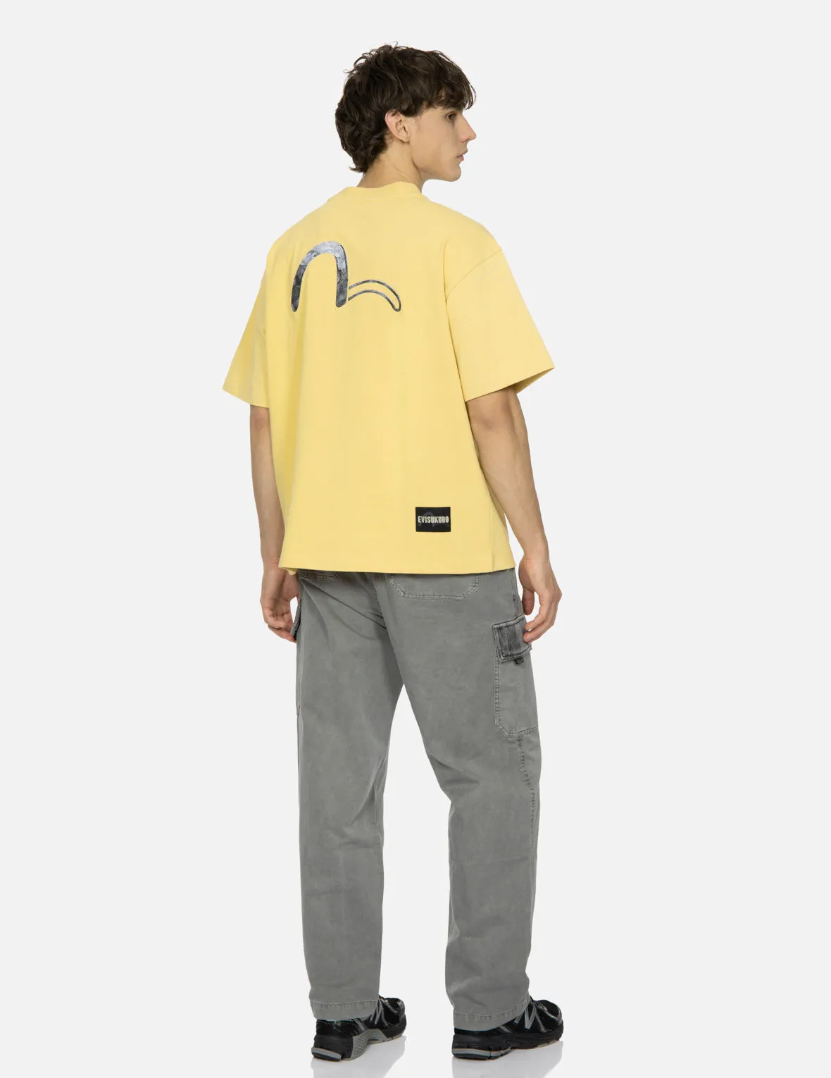SPRING/ SUMMER COLLECTION 2025 Calligraphy Shadow Logo Embroidery and Seagull Print Loose Fit T-shirt