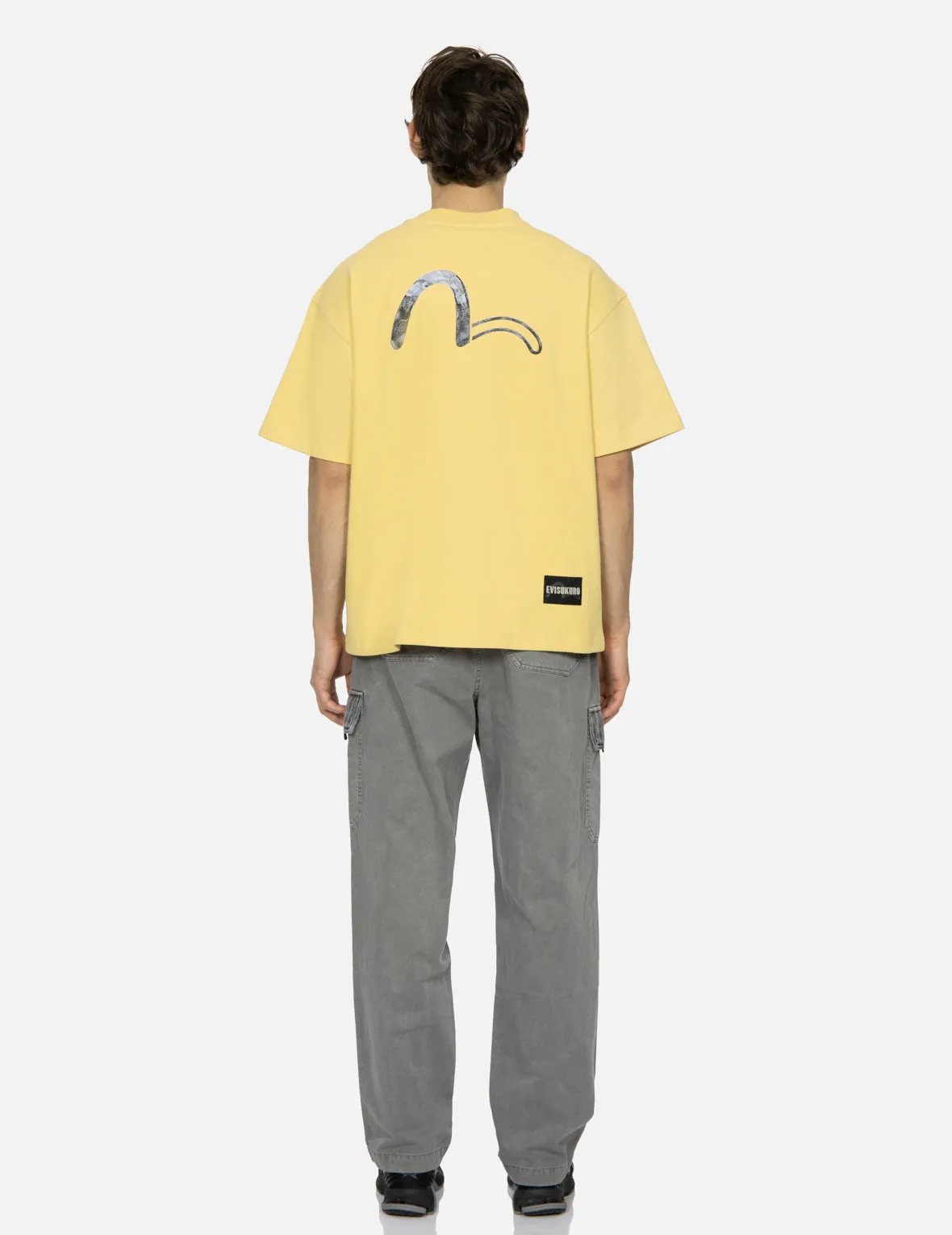SPRING/ SUMMER COLLECTION 2025 Calligraphy Shadow Logo Embroidery and Seagull Print Loose Fit T-shirt