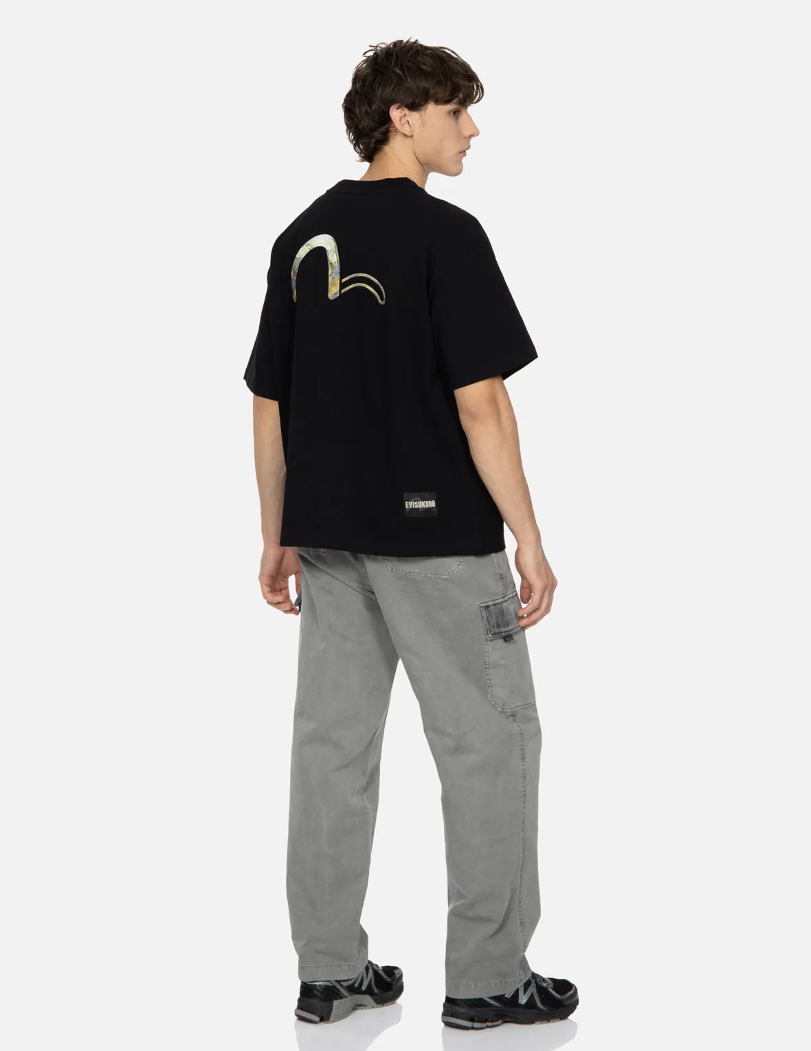 SPRING/ SUMMER COLLECTION 2025 Calligraphy Shadow Logo Embroidery and Seagull Print Loose Fit T-shirt