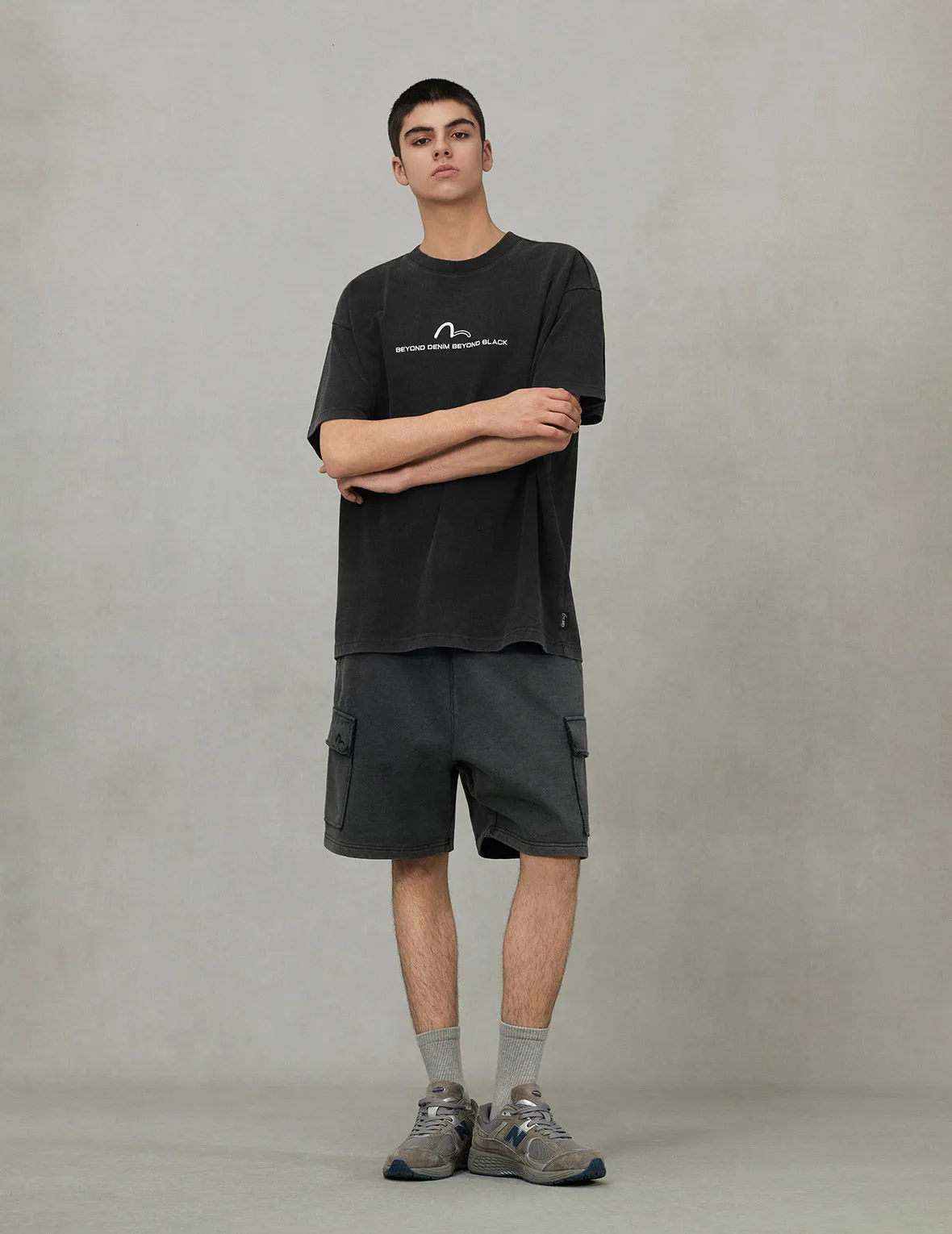 SPRING/ SUMMER COLLECTION 2025 EVISUKURO Embroidery Washed Relax Fit T-shirt