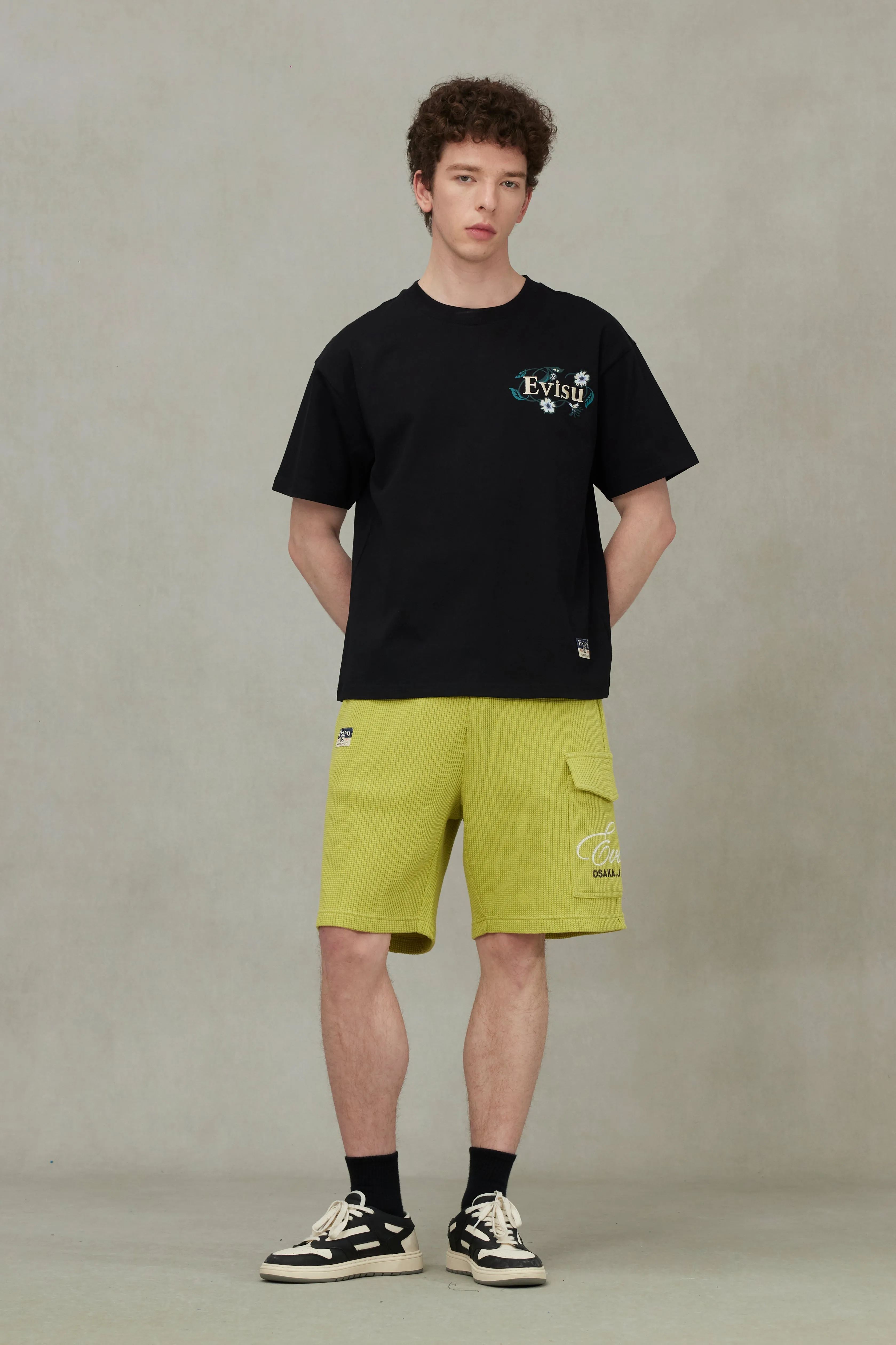 SPRING/ SUMMER COLLECTION 2025 Floral Daicock and Logo Embroidery Loose Fit T-Shirt