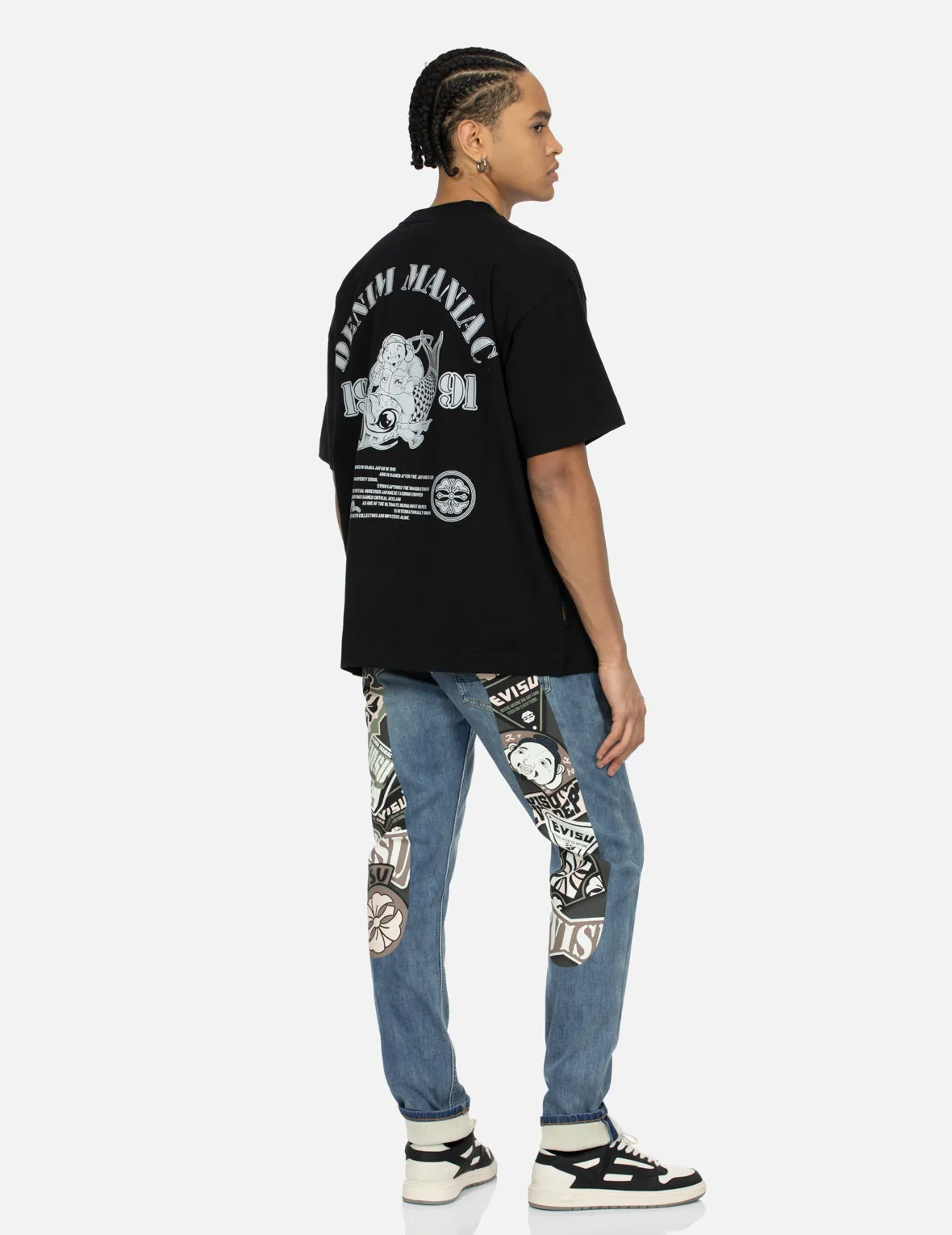 SPRING/ SUMMER COLLECTION 2025 Fortune God Reflective Heat Transfer Print Loose Fit T-shirt