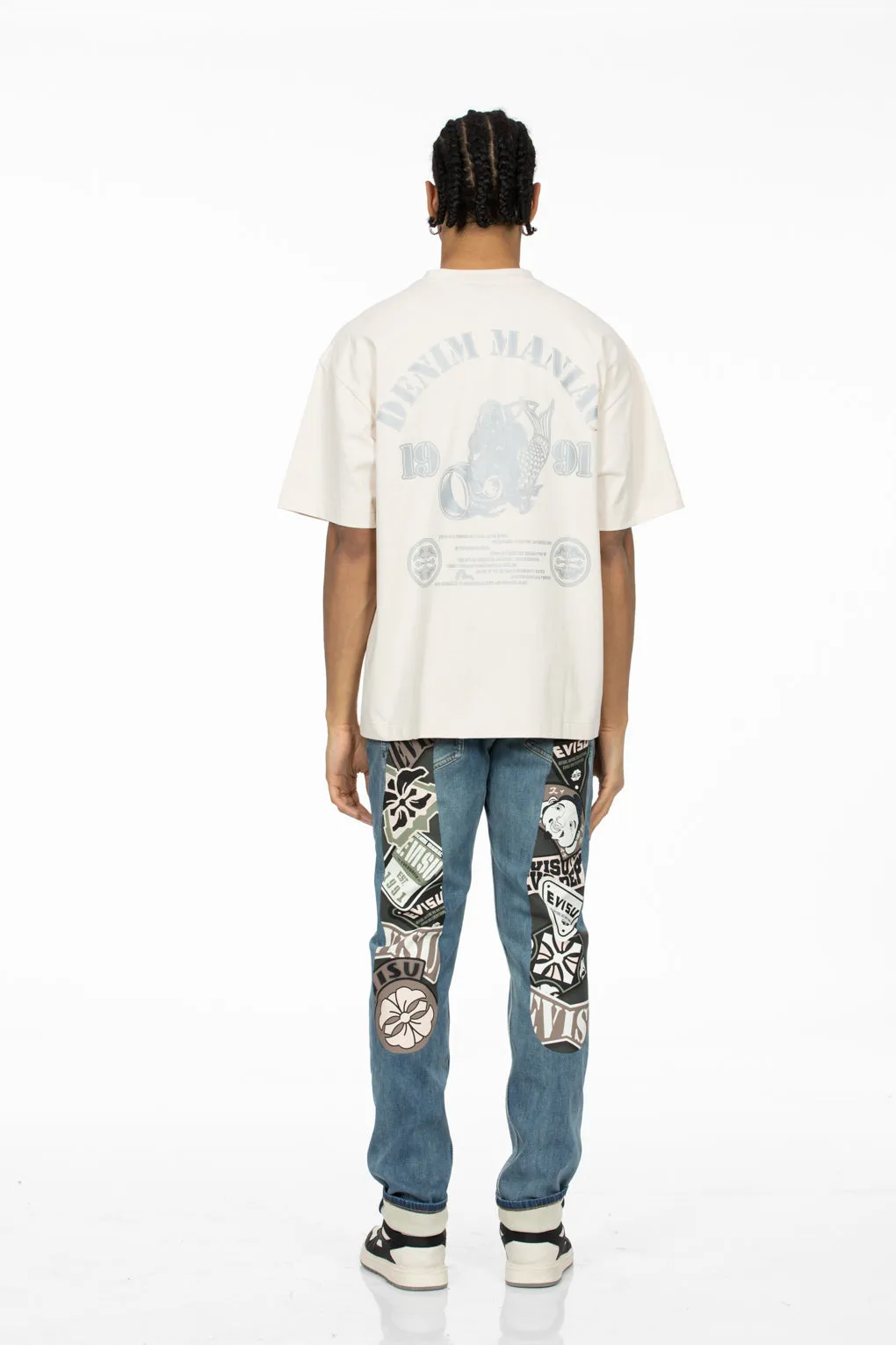 SPRING/ SUMMER COLLECTION 2025 Fortune God Reflective Heat Transfer Print Loose Fit T-shirt