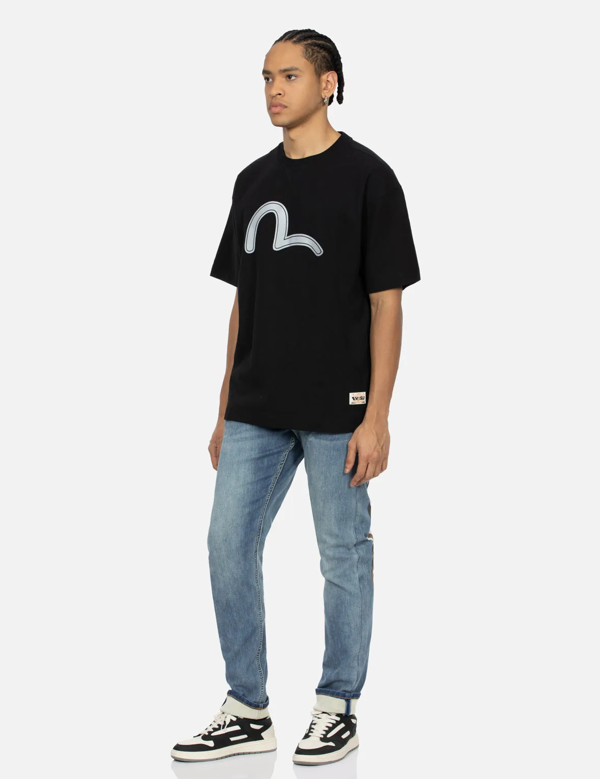 SPRING/ SUMMER COLLECTION 2025 Fortune God Reflective Heat Transfer Print Loose Fit T-shirt