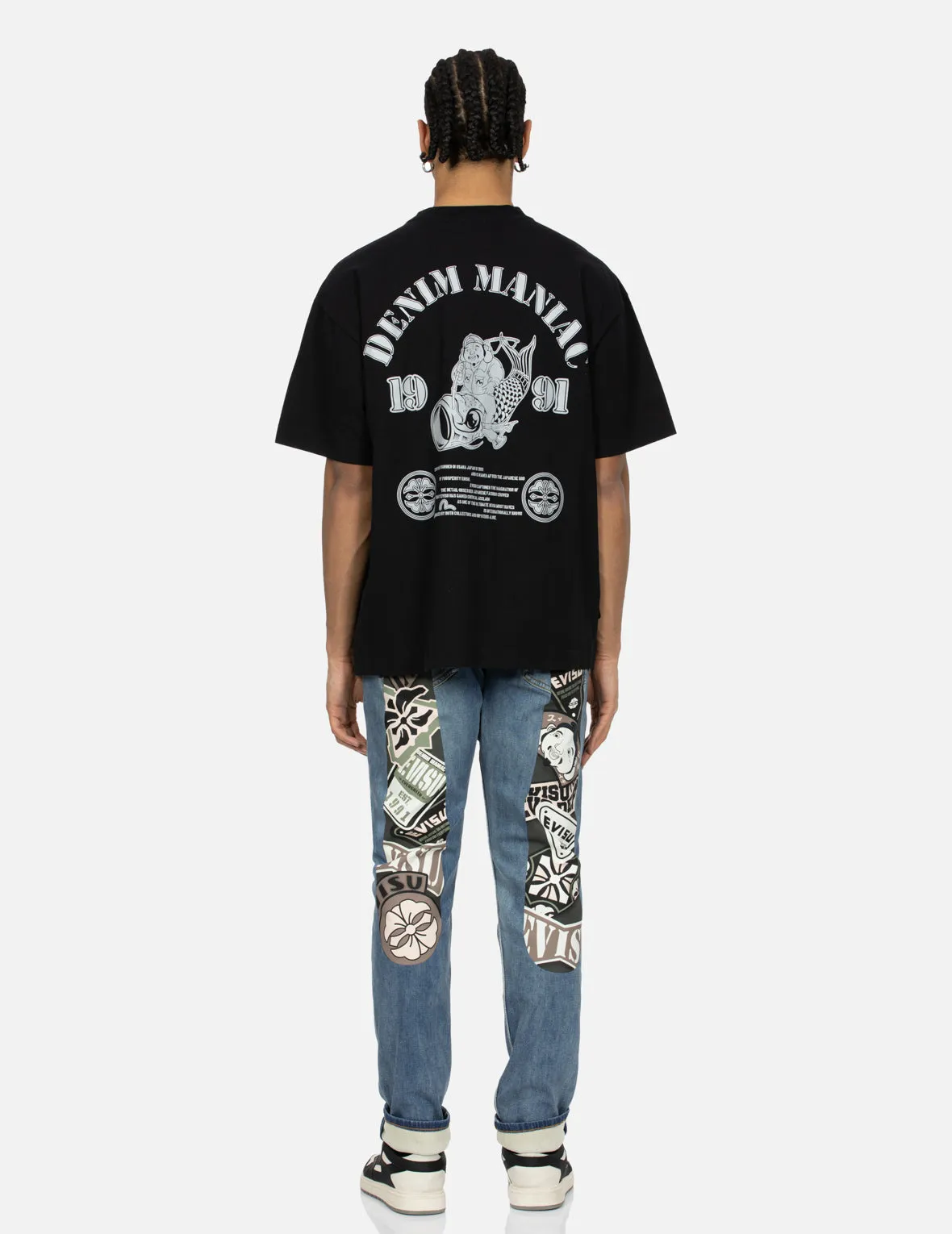 SPRING/ SUMMER COLLECTION 2025 Fortune God Reflective Heat Transfer Print Loose Fit T-shirt