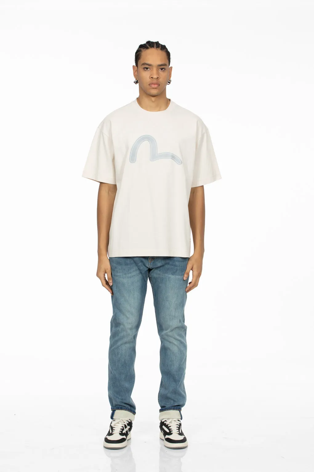 SPRING/ SUMMER COLLECTION 2025 Fortune God Reflective Heat Transfer Print Loose Fit T-shirt