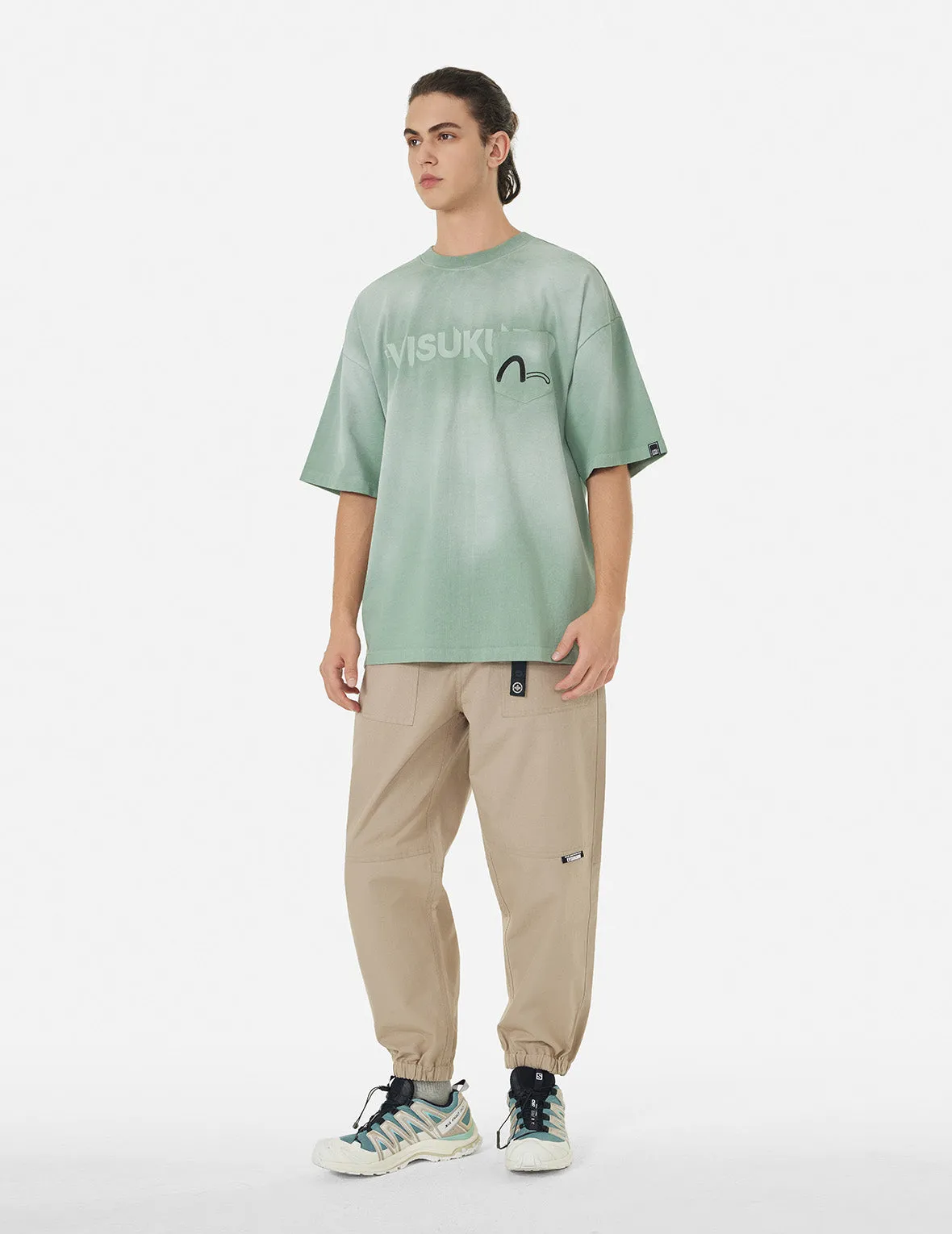 SPRING/ SUMMER COLLECTION 2025 Garment Dyed Calligraphy Logo Print Oversized T-shirt