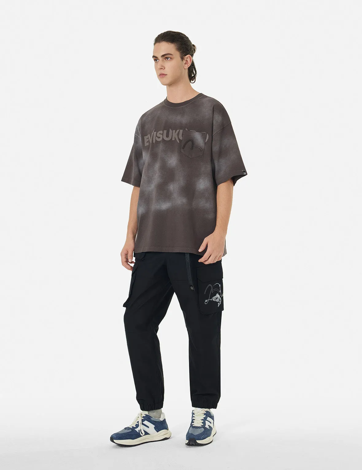 SPRING/ SUMMER COLLECTION 2025 Garment Dyed Calligraphy Logo Print Oversized T-shirt