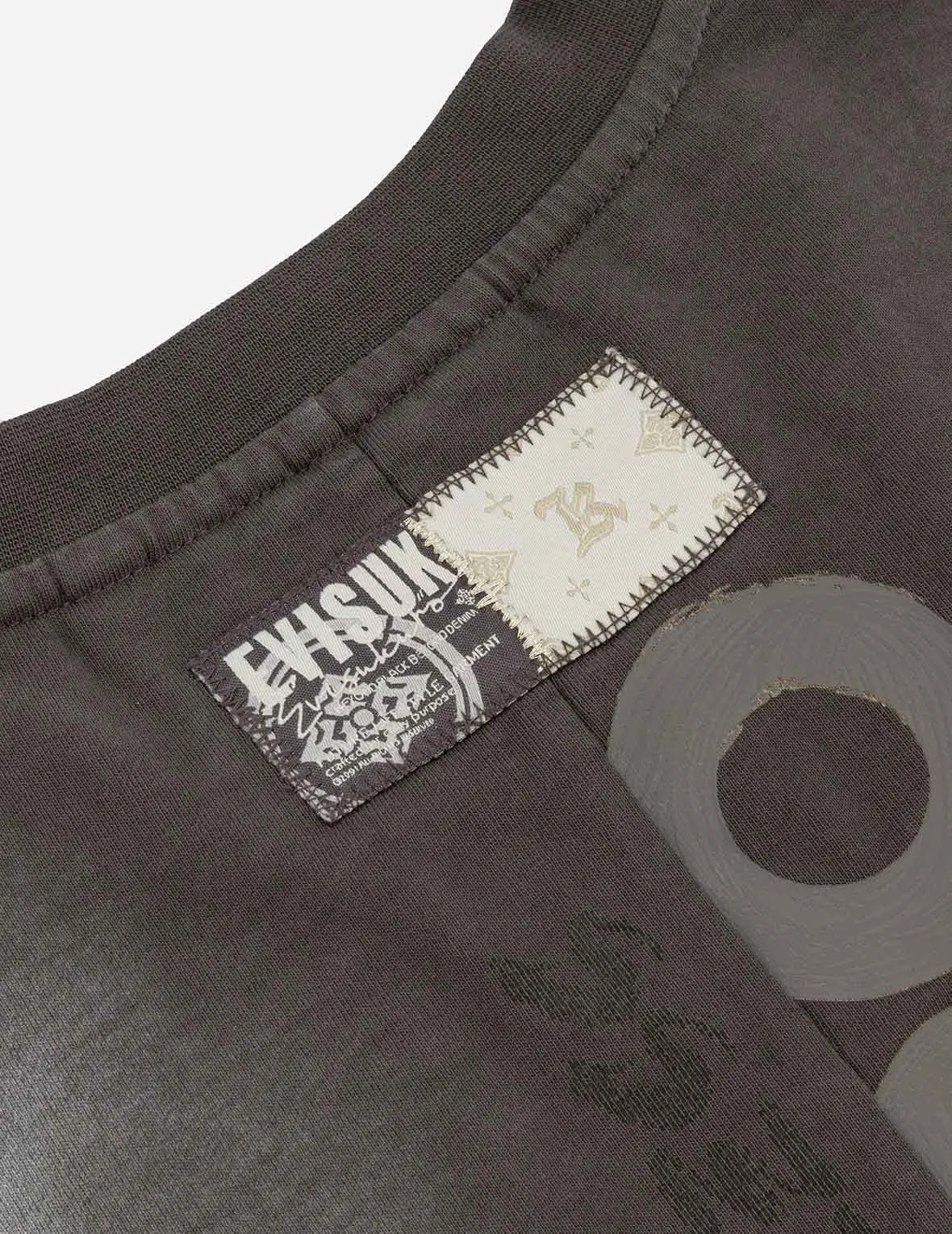 SPRING/ SUMMER COLLECTION 2025 Garment Dyed Calligraphy Logo Print Oversized T-shirt